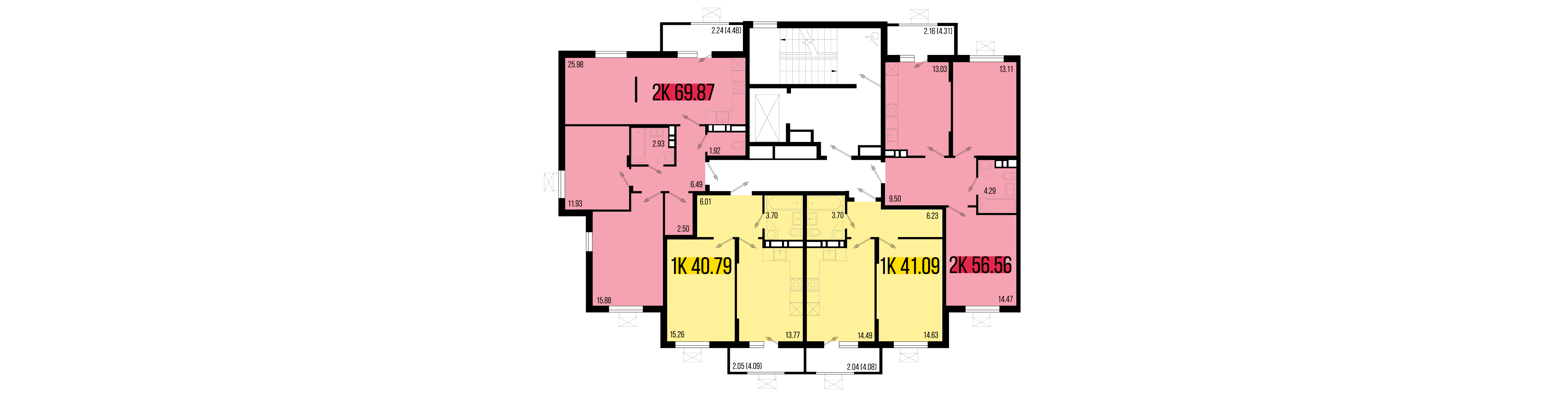 1-комнатная квартира №13 41,09 м2 от застройщика ГК ТОЧНО фото 5