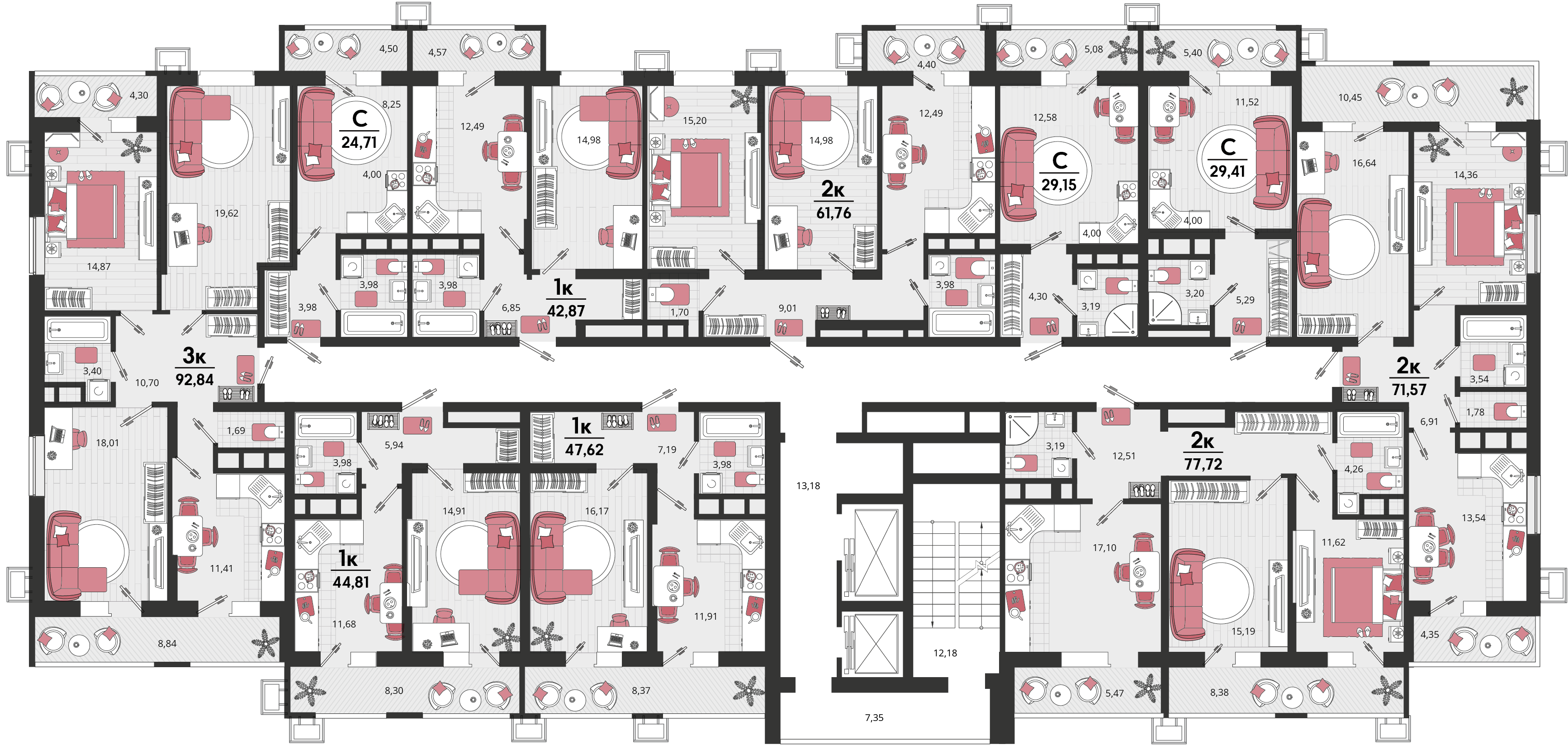 3-комнатная квартира №63 86,27 м2 от застройщика ГК ТОЧНО фото 5