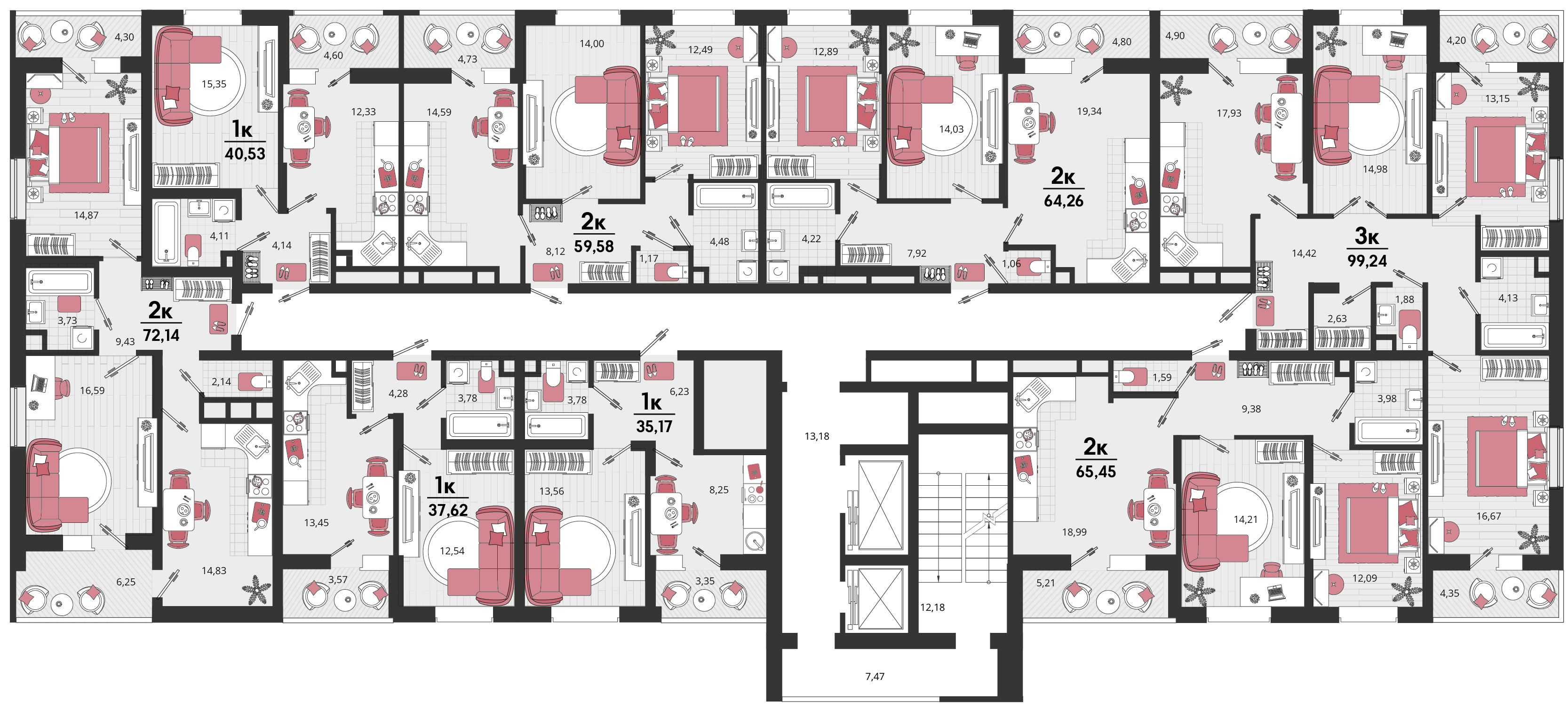 2-комнатная квартира №163 66,86 м2 от застройщика ГК ТОЧНО фото 5