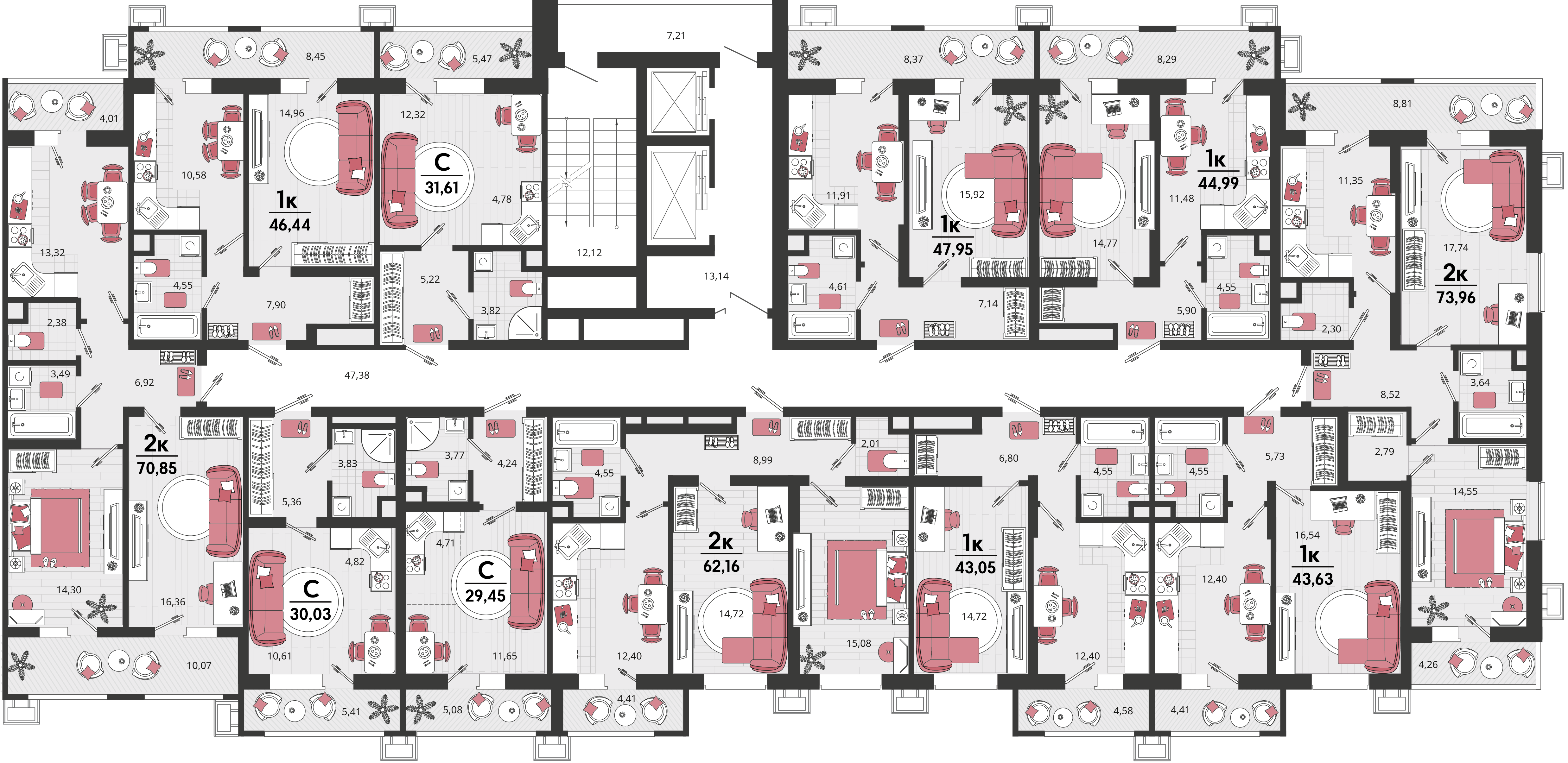 1-комнатная квартира №5 39,54 м2 от застройщика ГК ТОЧНО фото 4