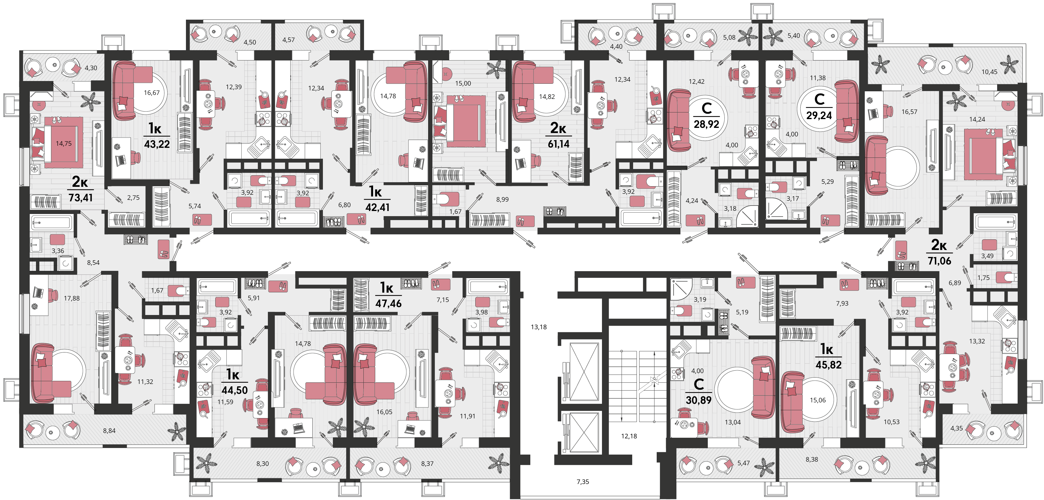 1-комнатная квартира №2 40,35 м2 от застройщика ГК ТОЧНО фото 5