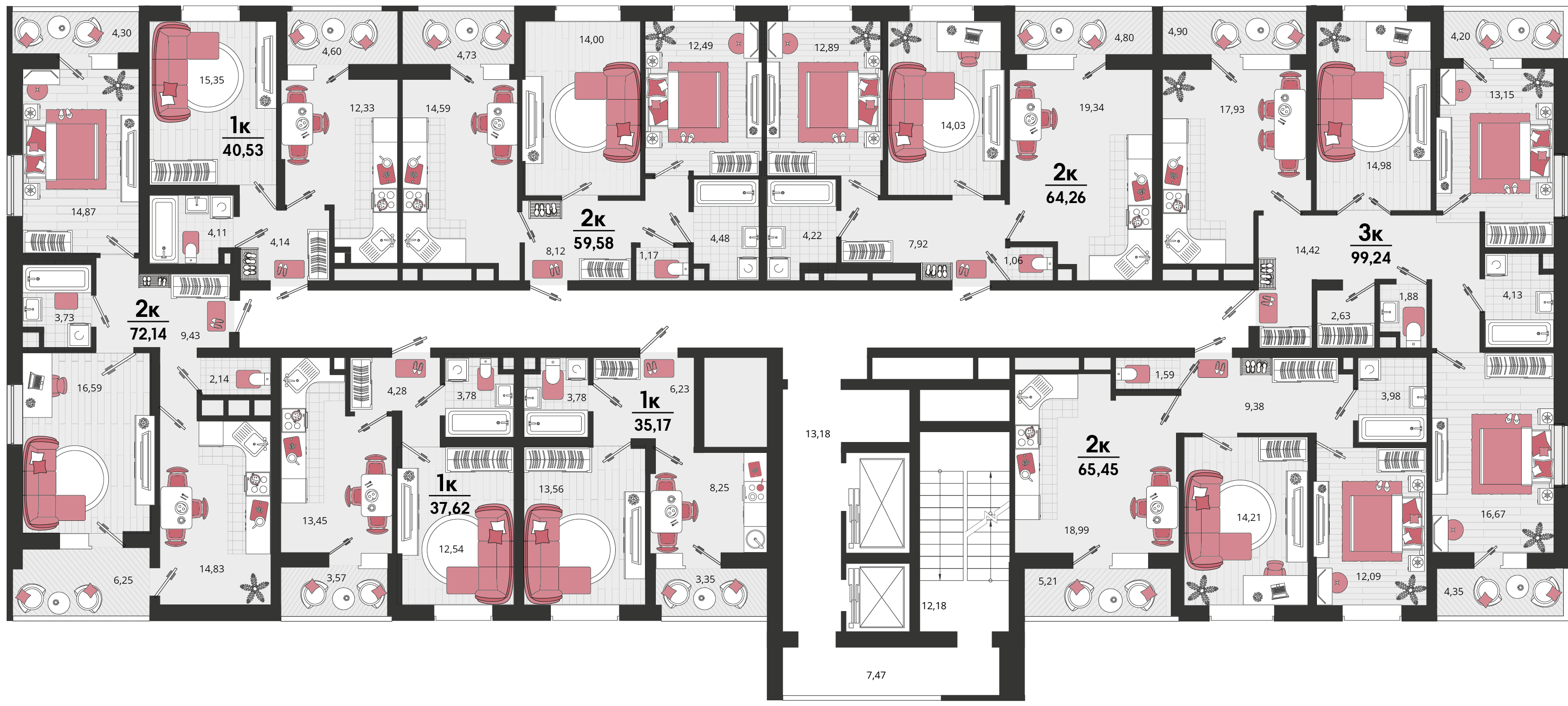 1-комнатная квартира №178 35,83 м2 от застройщика ГК ТОЧНО фото 5