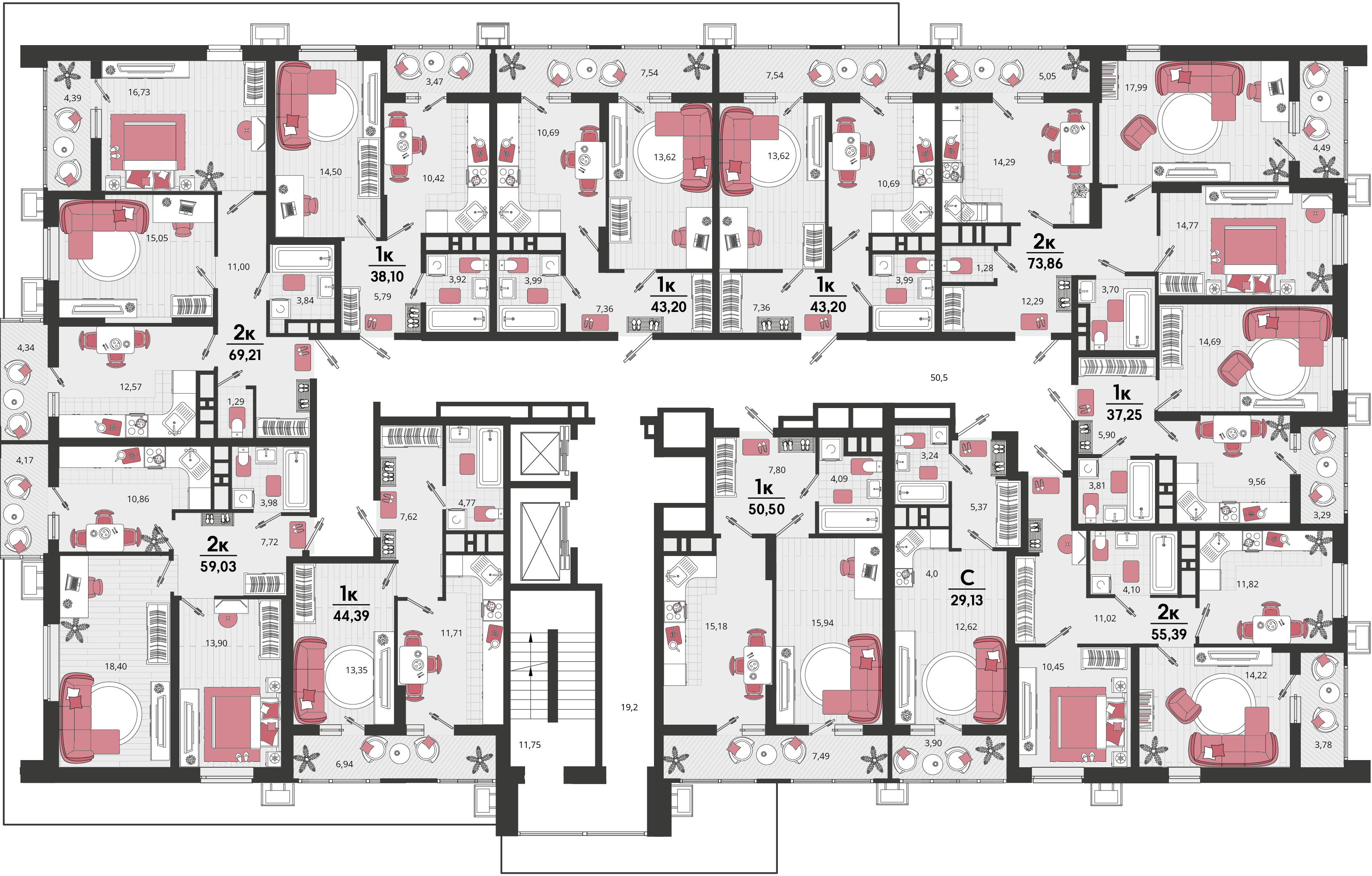 2-комнатная квартира №9 53,5 м2 от застройщика ГК ТОЧНО фото 5