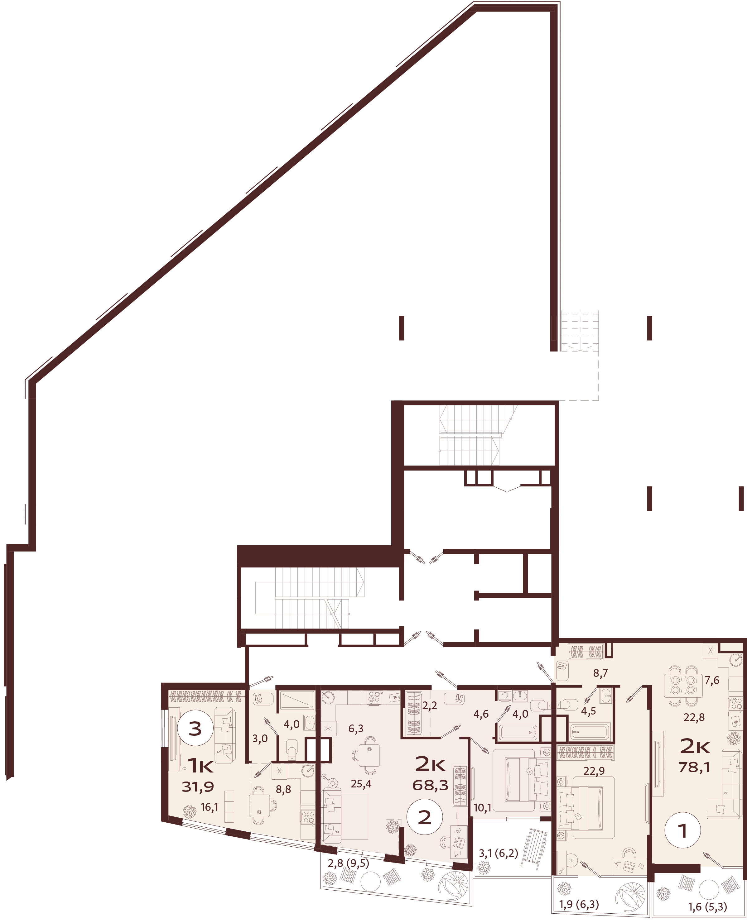 2-комнатная квартира №2 68,3 м2 от застройщика ГК ТОЧНО фото 5