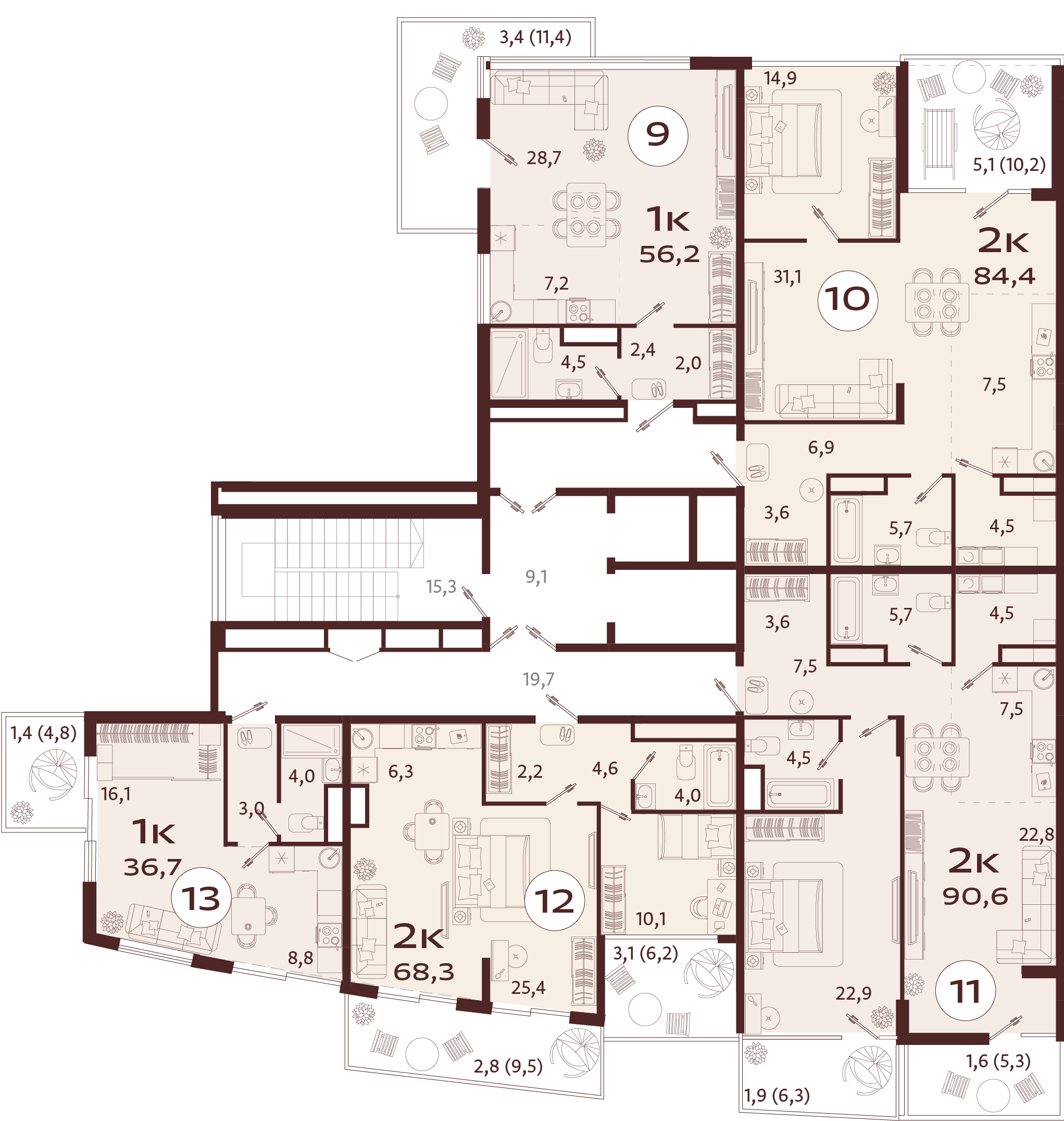 1-комнатная квартира №13 36,7 м2 от застройщика ГК ТОЧНО фото 5