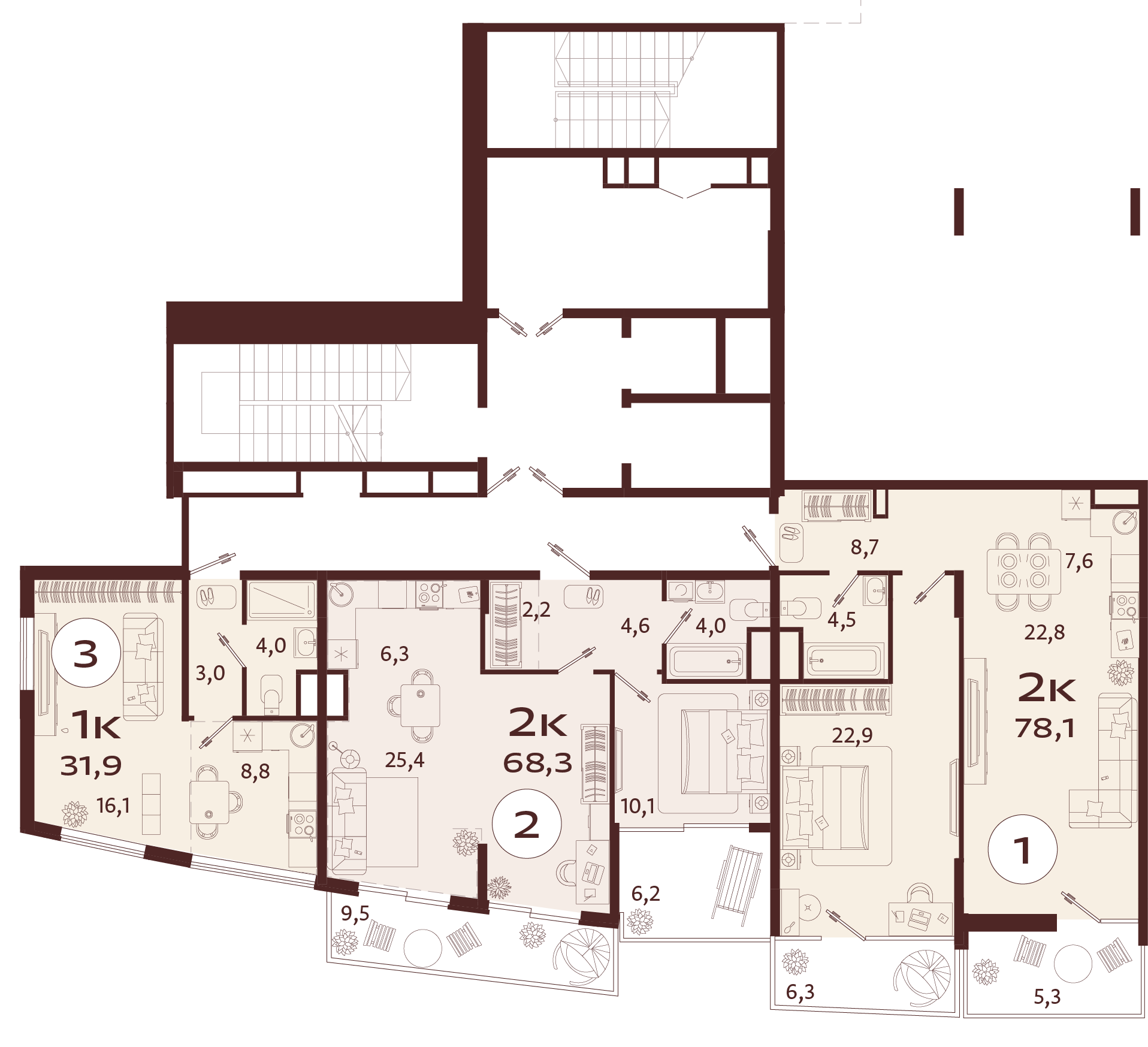 2-комнатная квартира №2 68,3 м2 от застройщика ГК ТОЧНО фото 5