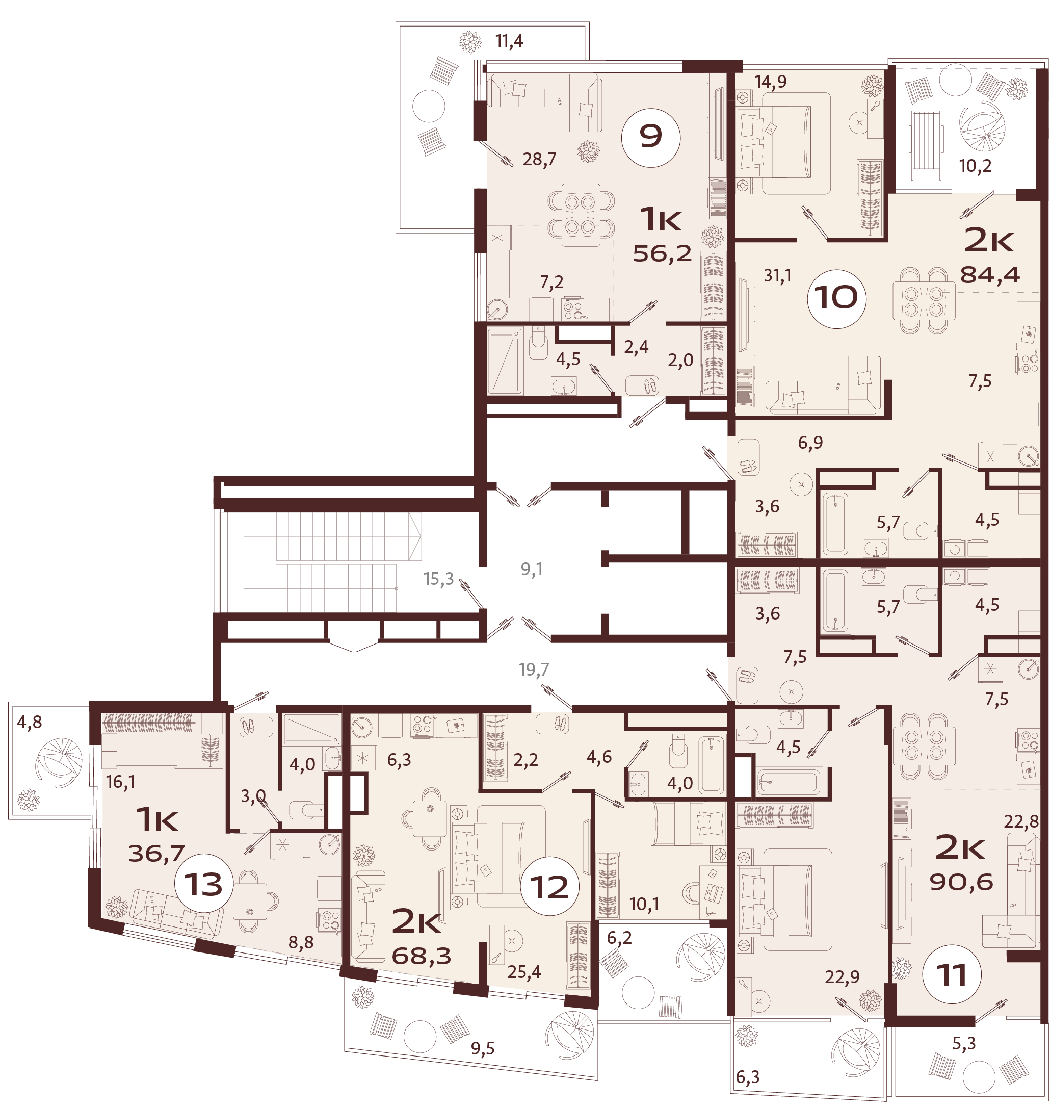 1-комнатная квартира №13 36,7 м2 от застройщика ГК ТОЧНО фото 5