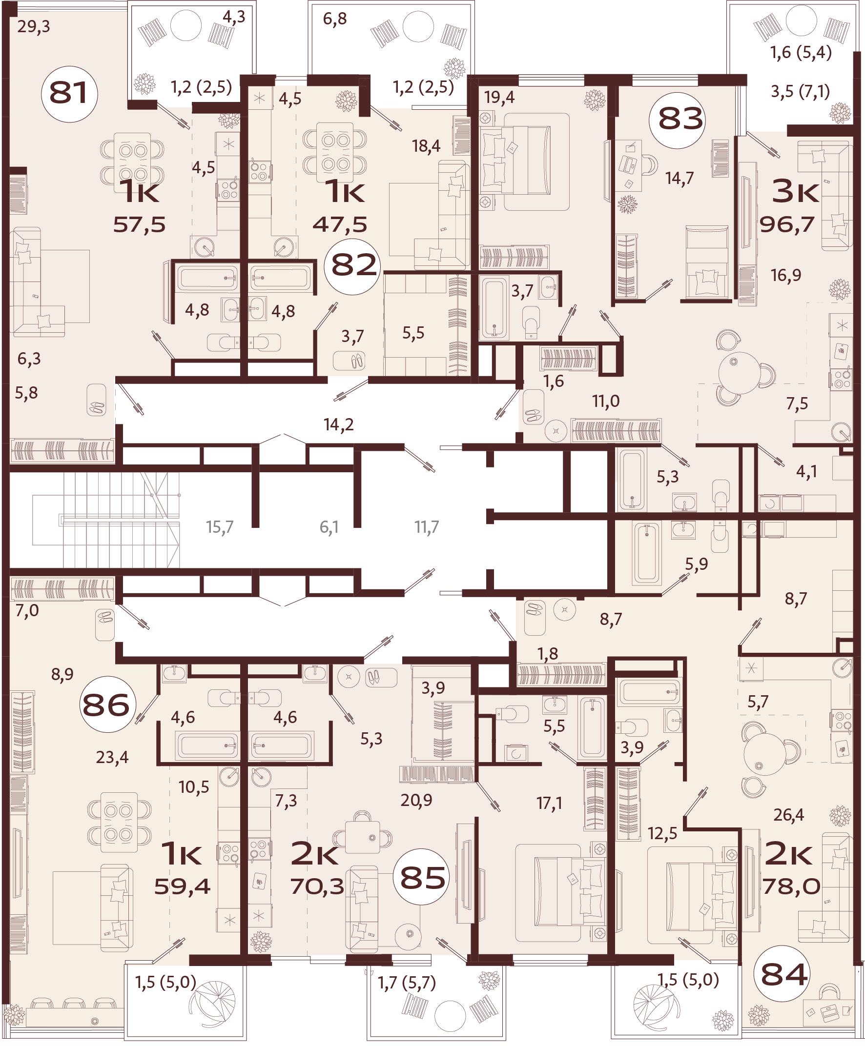 3-комнатная квартира №83 96,7 м2 от застройщика ГК ТОЧНО фото 5