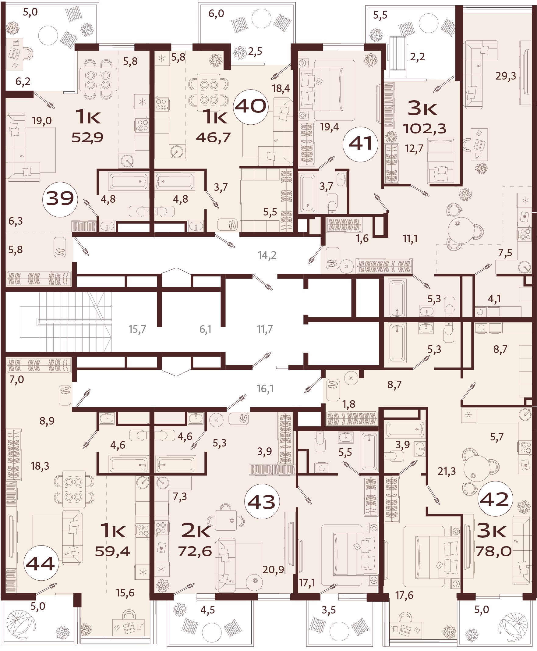 2-комнатная квартира №43 72,6 м2 от застройщика ГК ТОЧНО фото 5