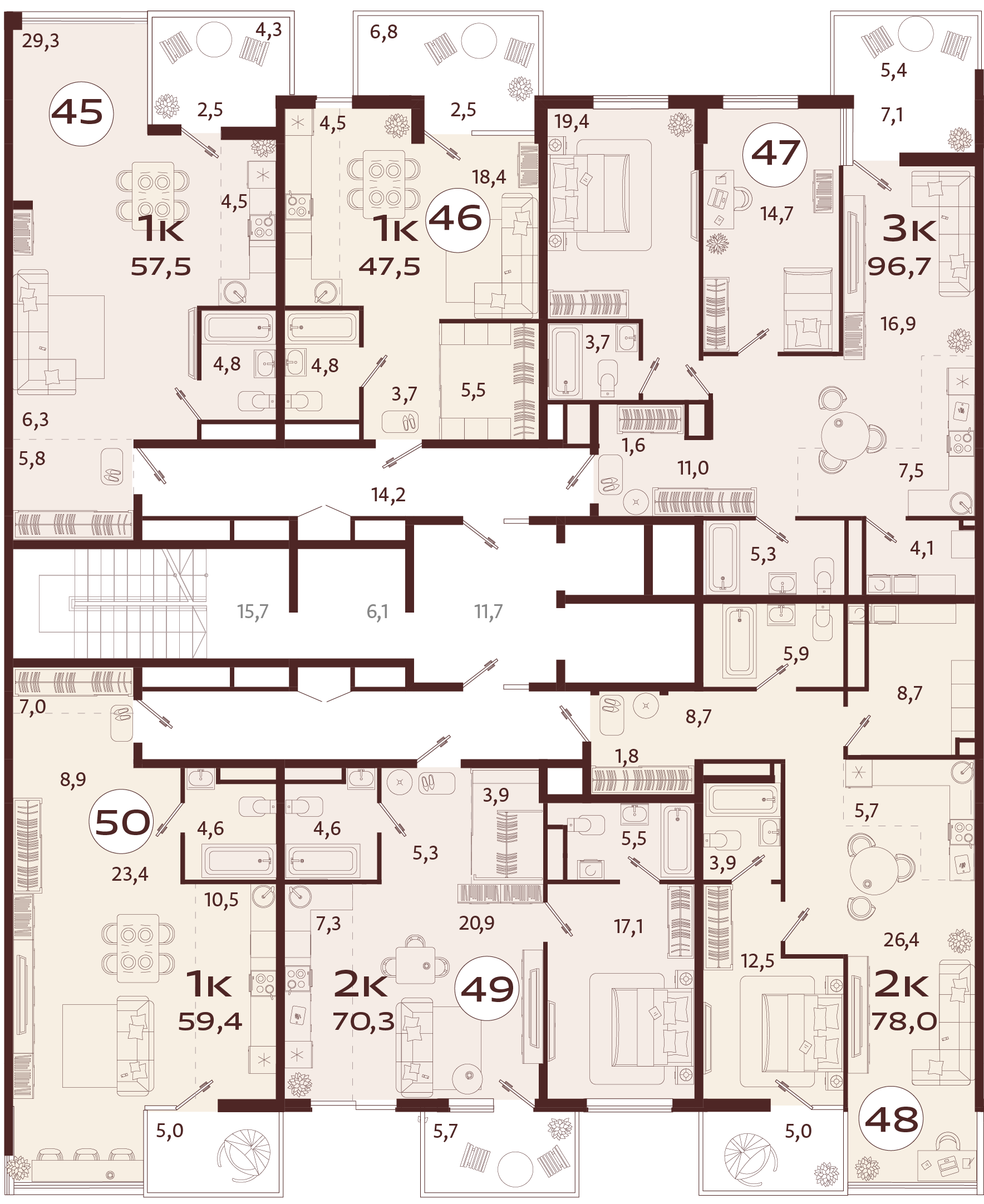 2-комнатная квартира №49 70,3 м2 от застройщика ГК ТОЧНО фото 5