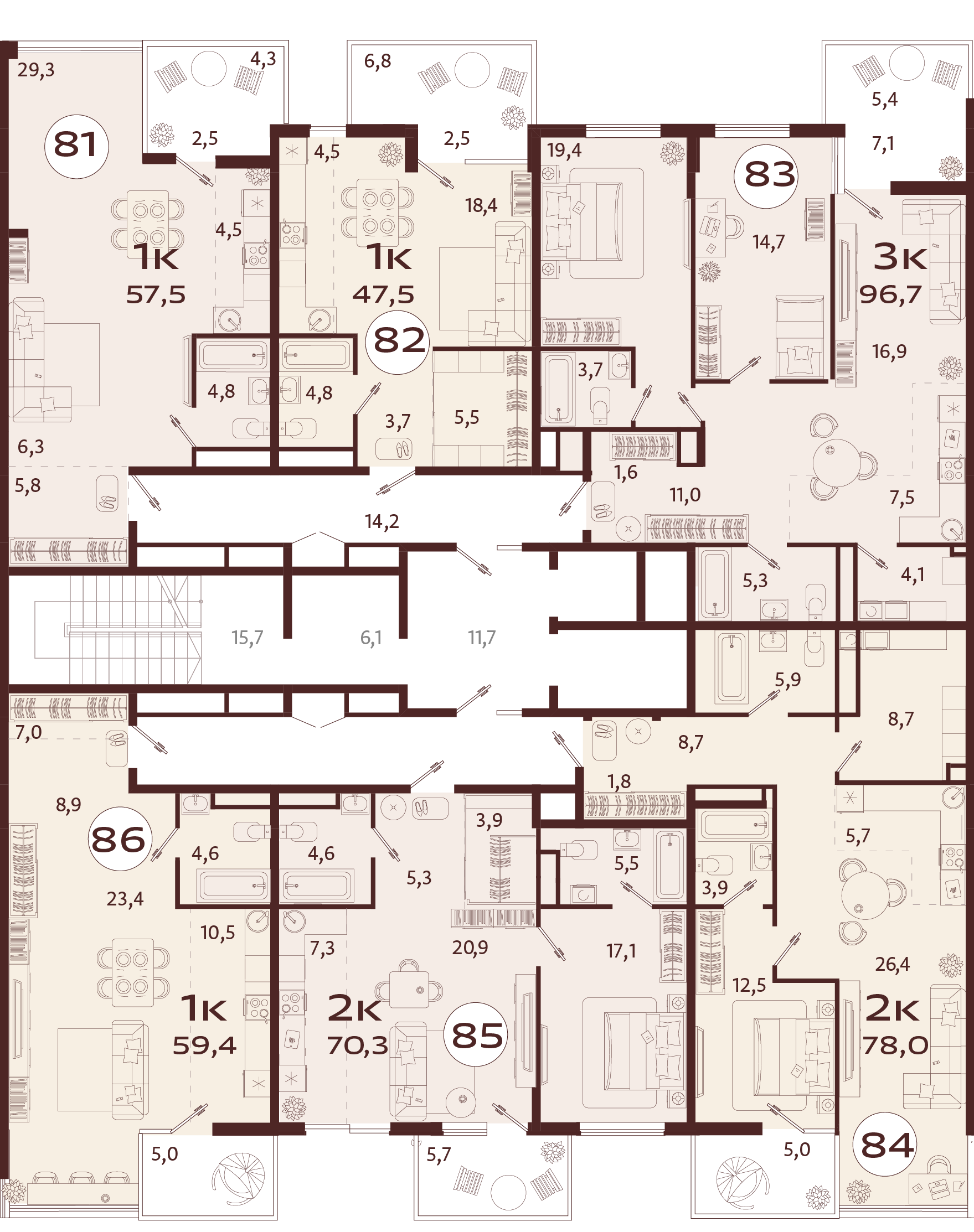 3-комнатная квартира №83 96,7 м2 от застройщика ГК ТОЧНО фото 5