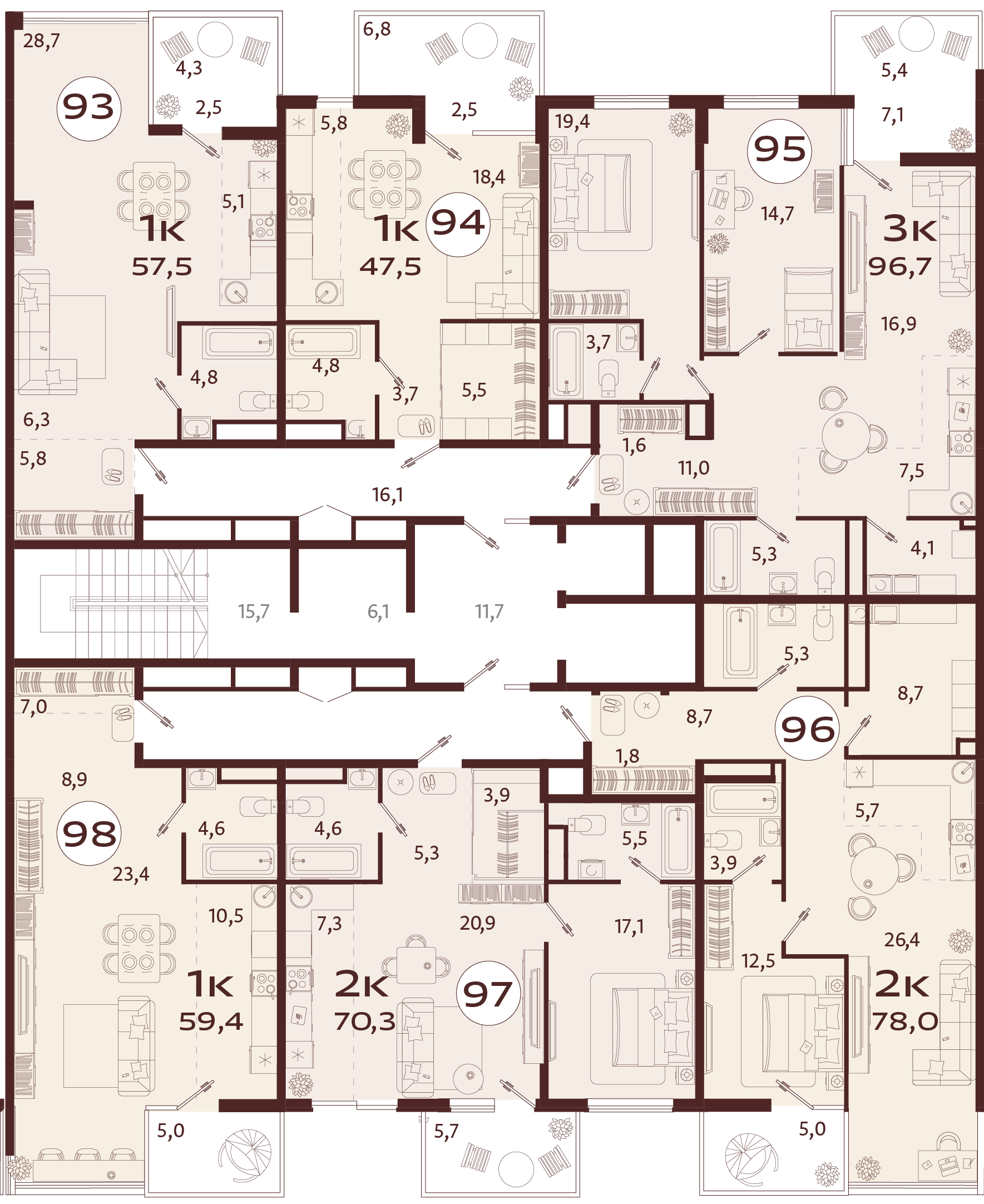 2-комнатная квартира №97 70,3 м2 от застройщика ГК ТОЧНО фото 5