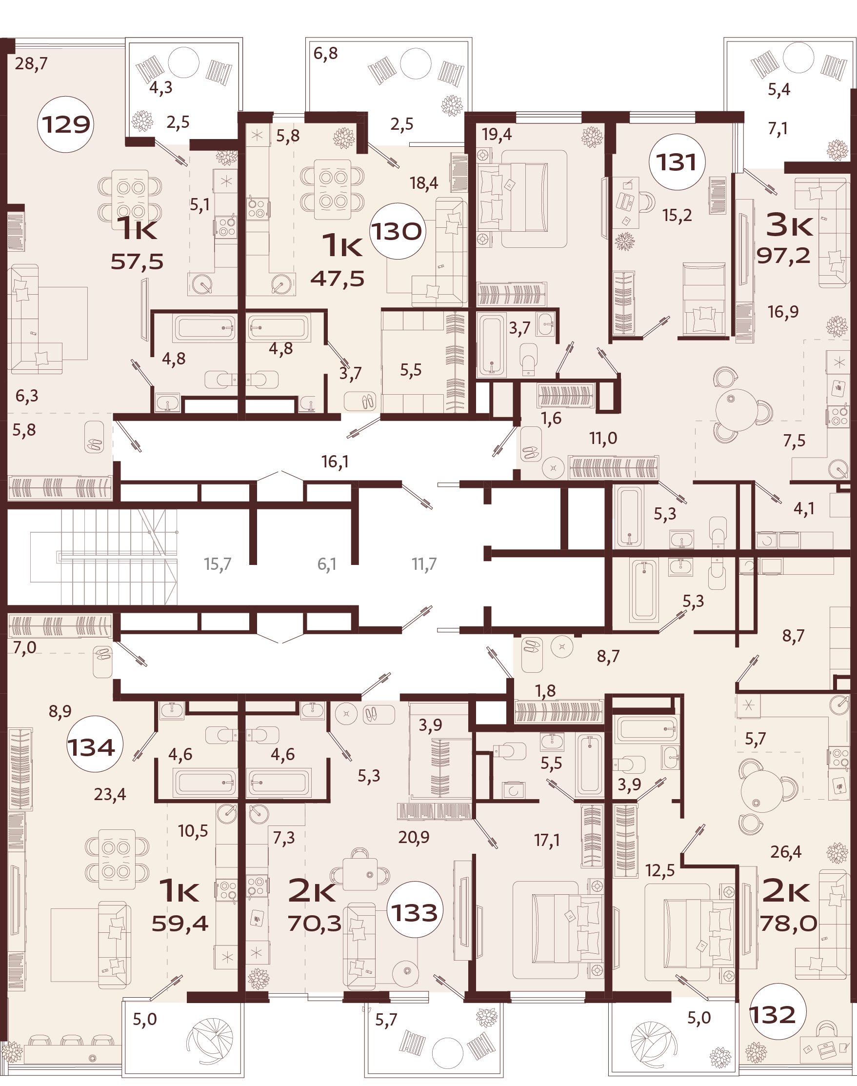 2-комнатная квартира №133 70,3 м2 от застройщика ГК ТОЧНО фото 5