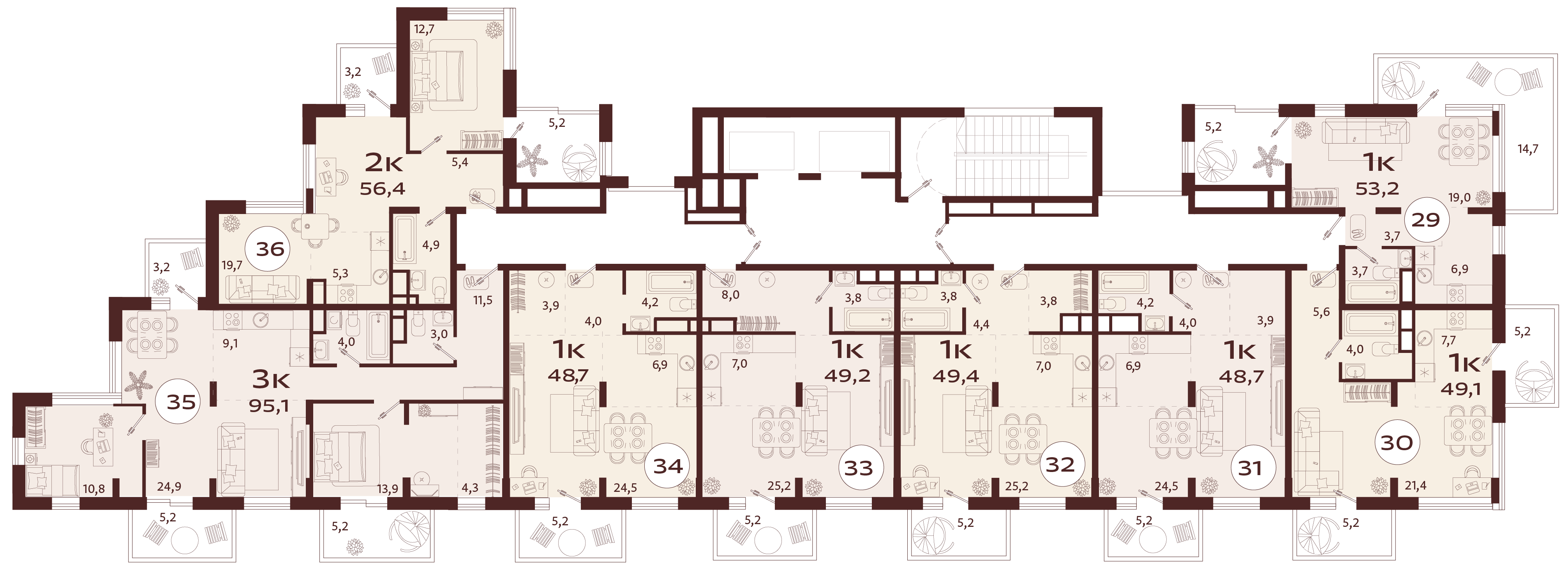 1-комнатная квартира №31 48,7 м2 от застройщика ГК ТОЧНО фото 5