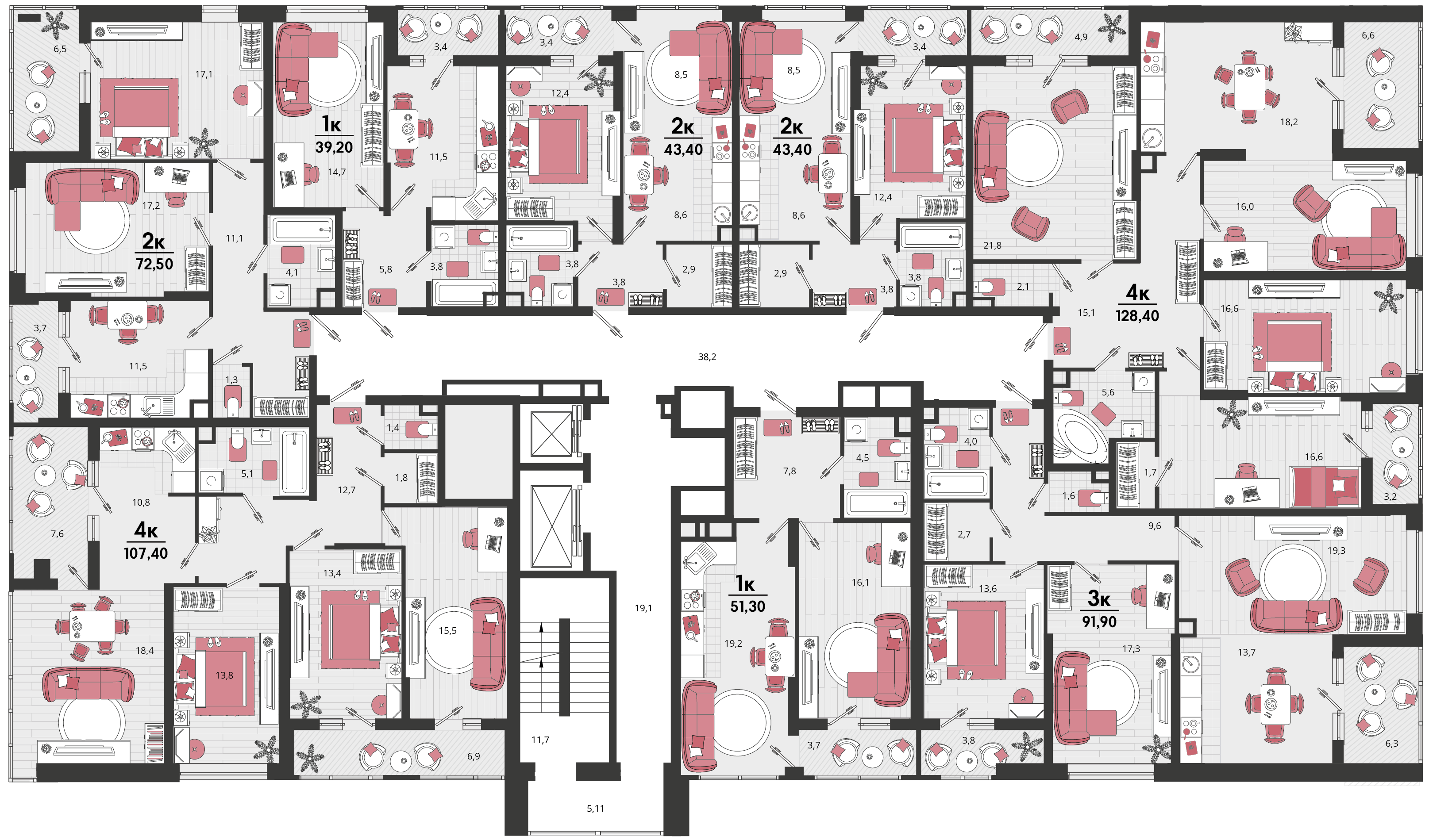 3-комнатная квартира №183 86,85 м2 от застройщика ГК ТОЧНО фото 5