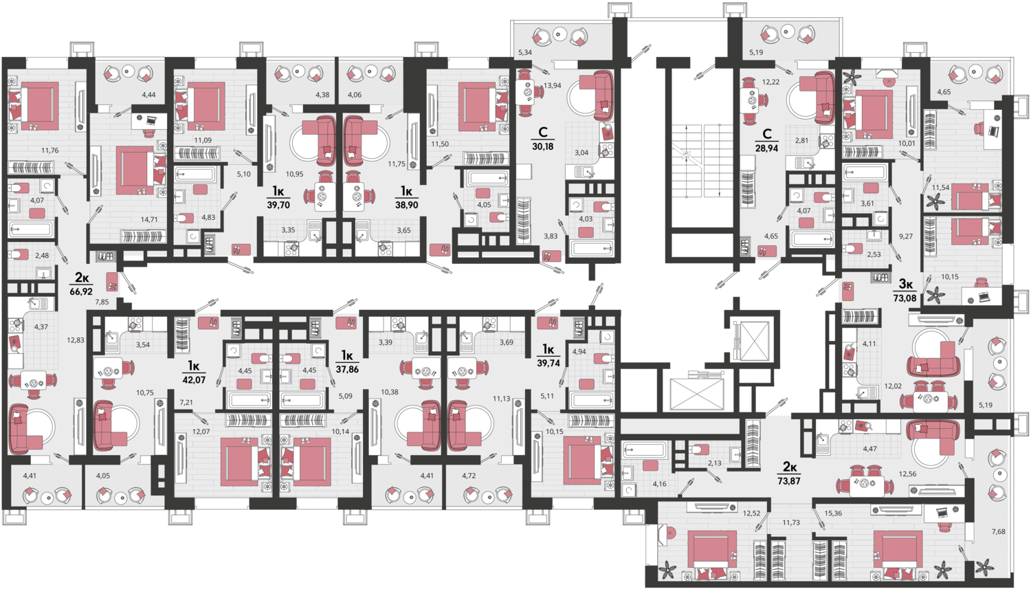 1-комнатная квартира №357 24,84 м2 от застройщика ГК ТОЧНО фото 2
