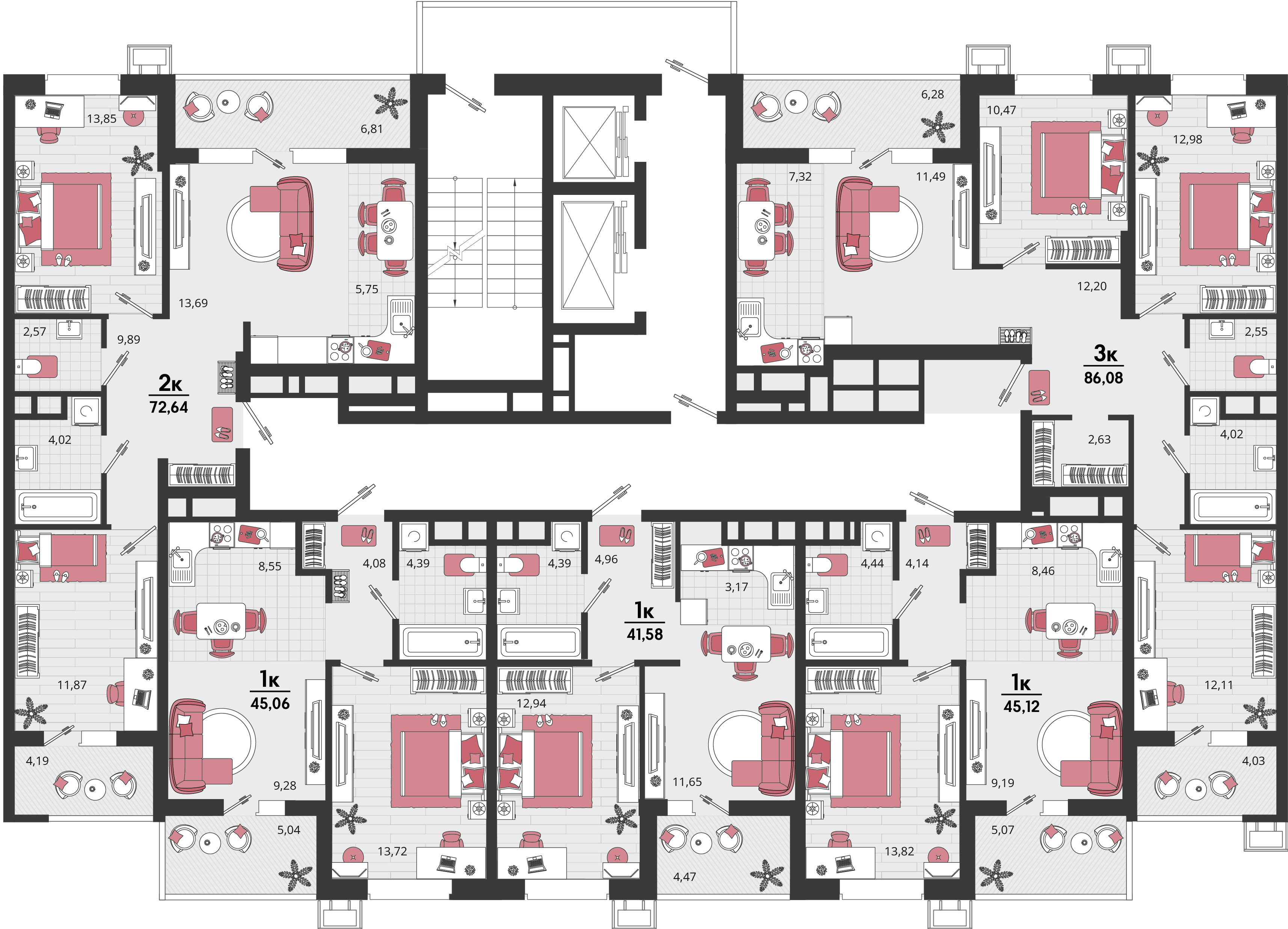 2-комнатная квартира №420 40,02 м2 от застройщика ГК ТОЧНО фото 2