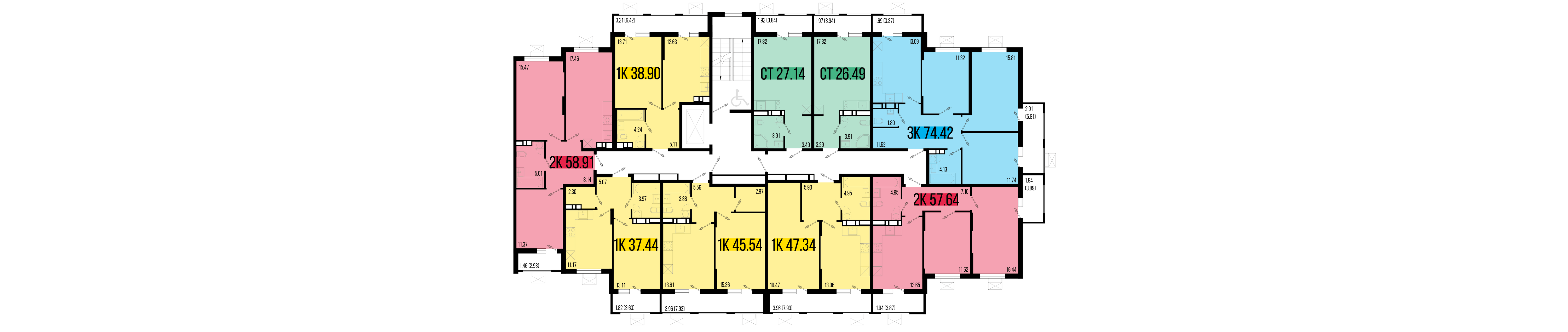1-комнатная квартира №39 47,34 м2 от застройщика ГК ТОЧНО фото 5