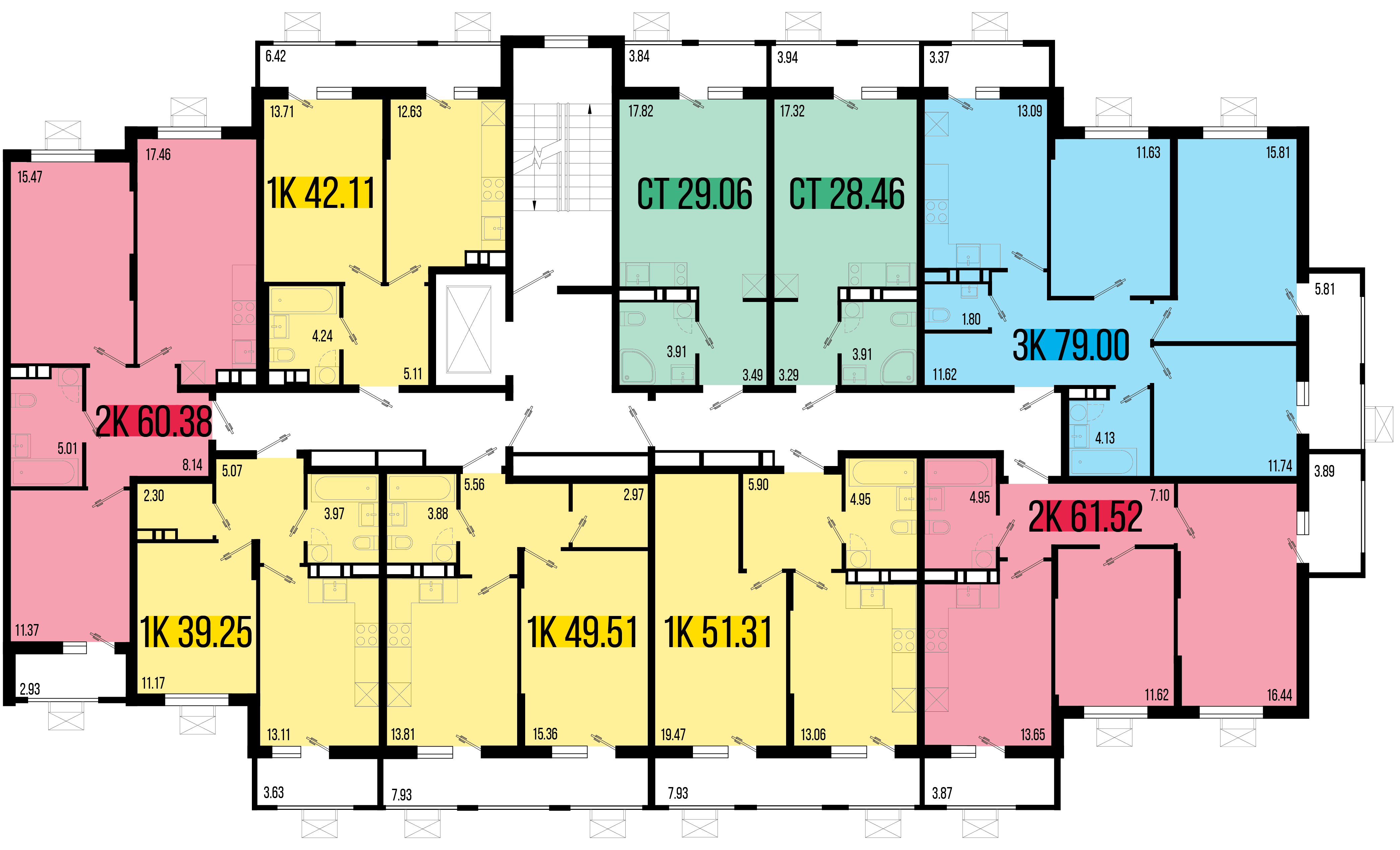 2-комнатная квартира №29 61,52 м2 от застройщика ГК ТОЧНО фото 5