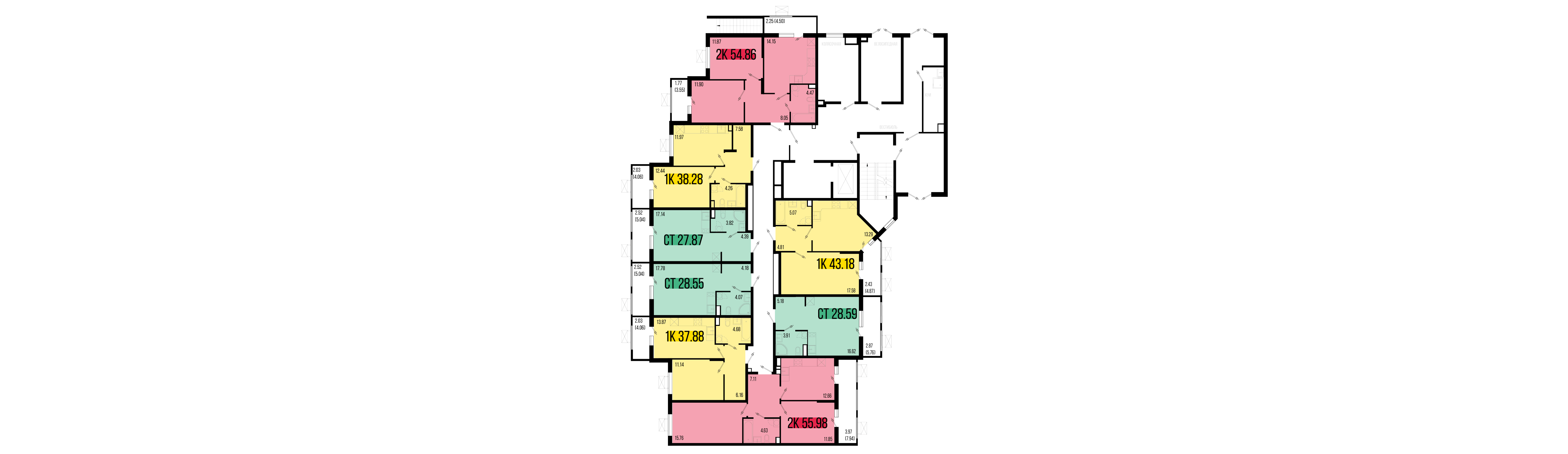 2-комнатная квартира №78 54,86 м2 от застройщика ГК ТОЧНО фото 5