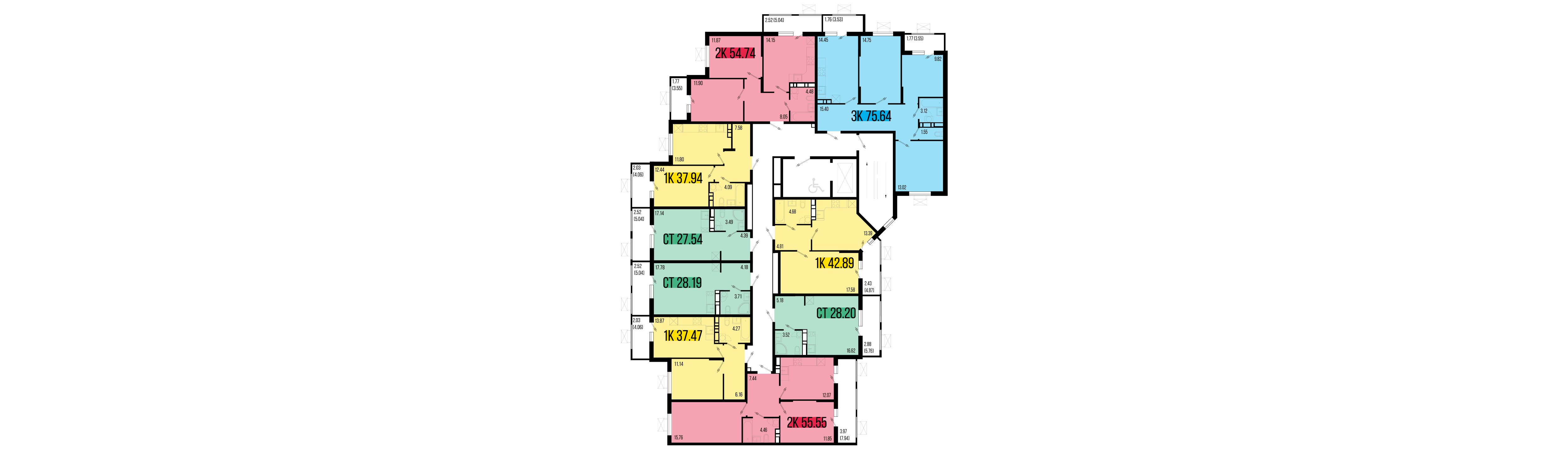 2-комнатная квартира №113 54,74 м2 от застройщика ГК ТОЧНО фото 5