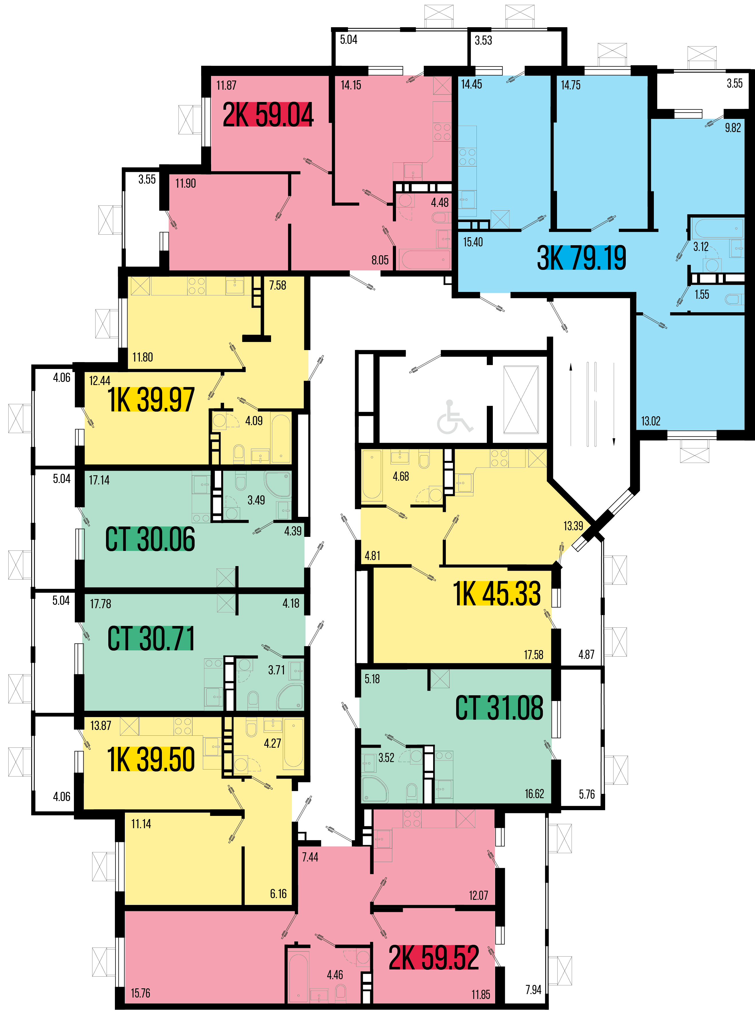 2-комнатная квартира №81 59,52 м2 от застройщика ГК ТОЧНО фото 5