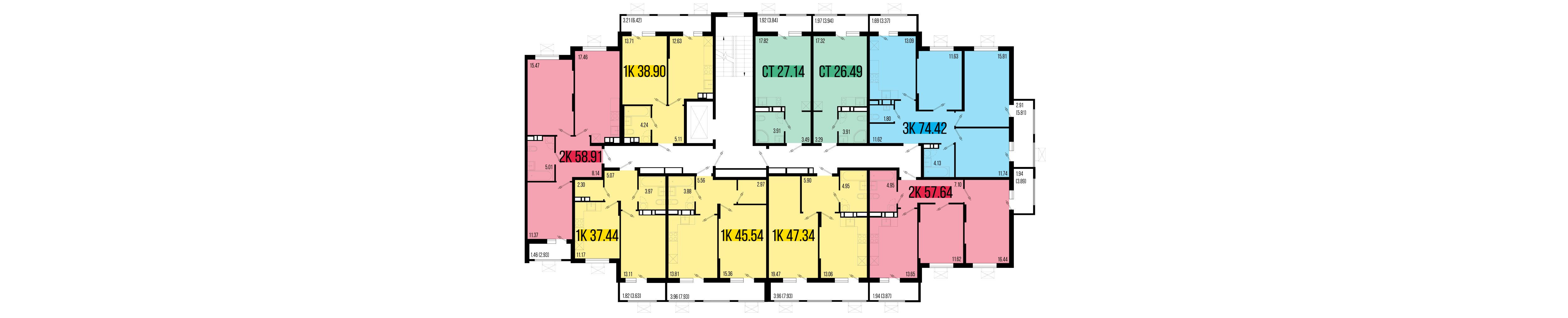 2-комнатная квартира №24 58,91 м2 от застройщика ГК ТОЧНО фото 5