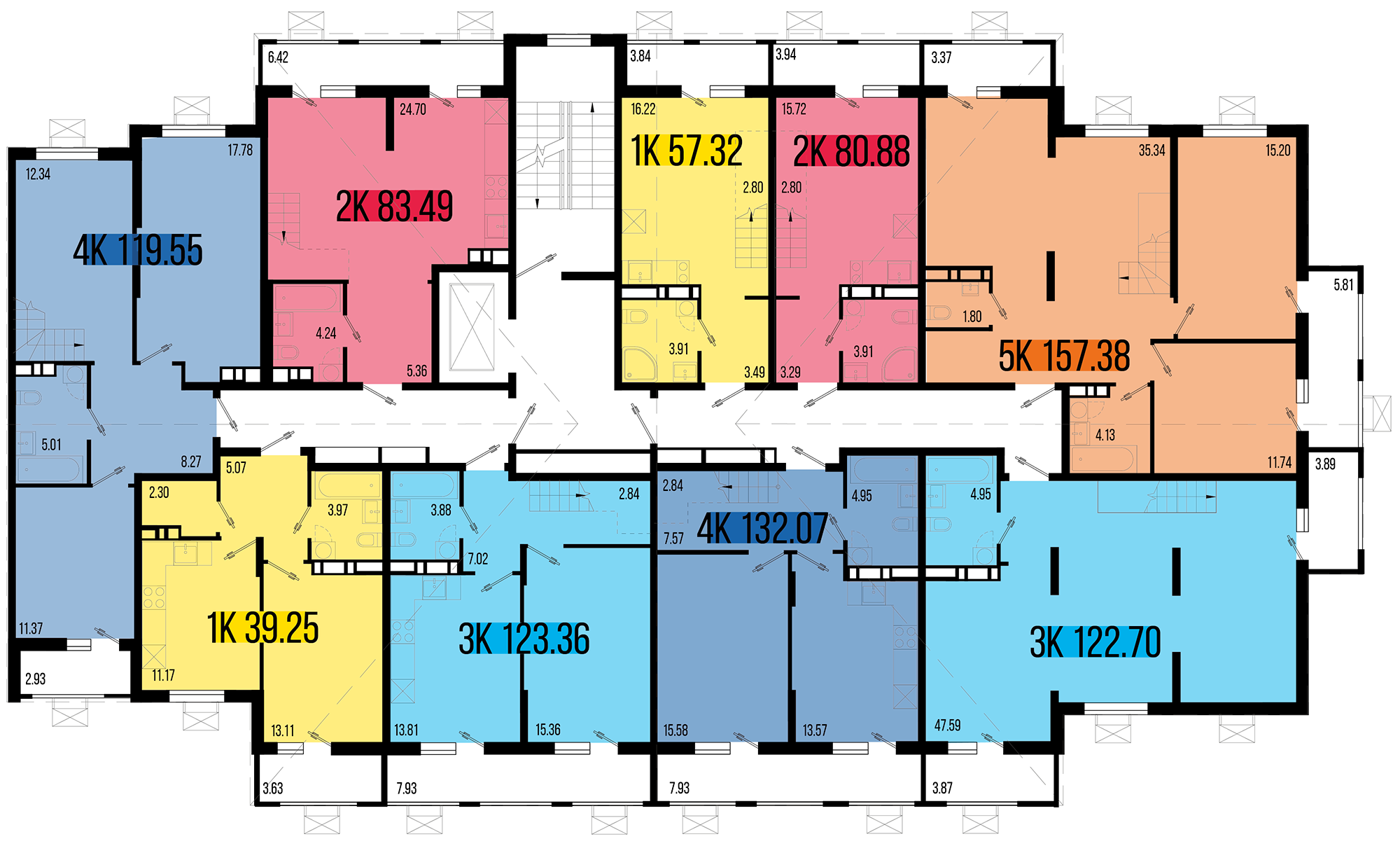 2-комнатная квартира №54 80,88 м2 от застройщика ГК ТОЧНО фото 5