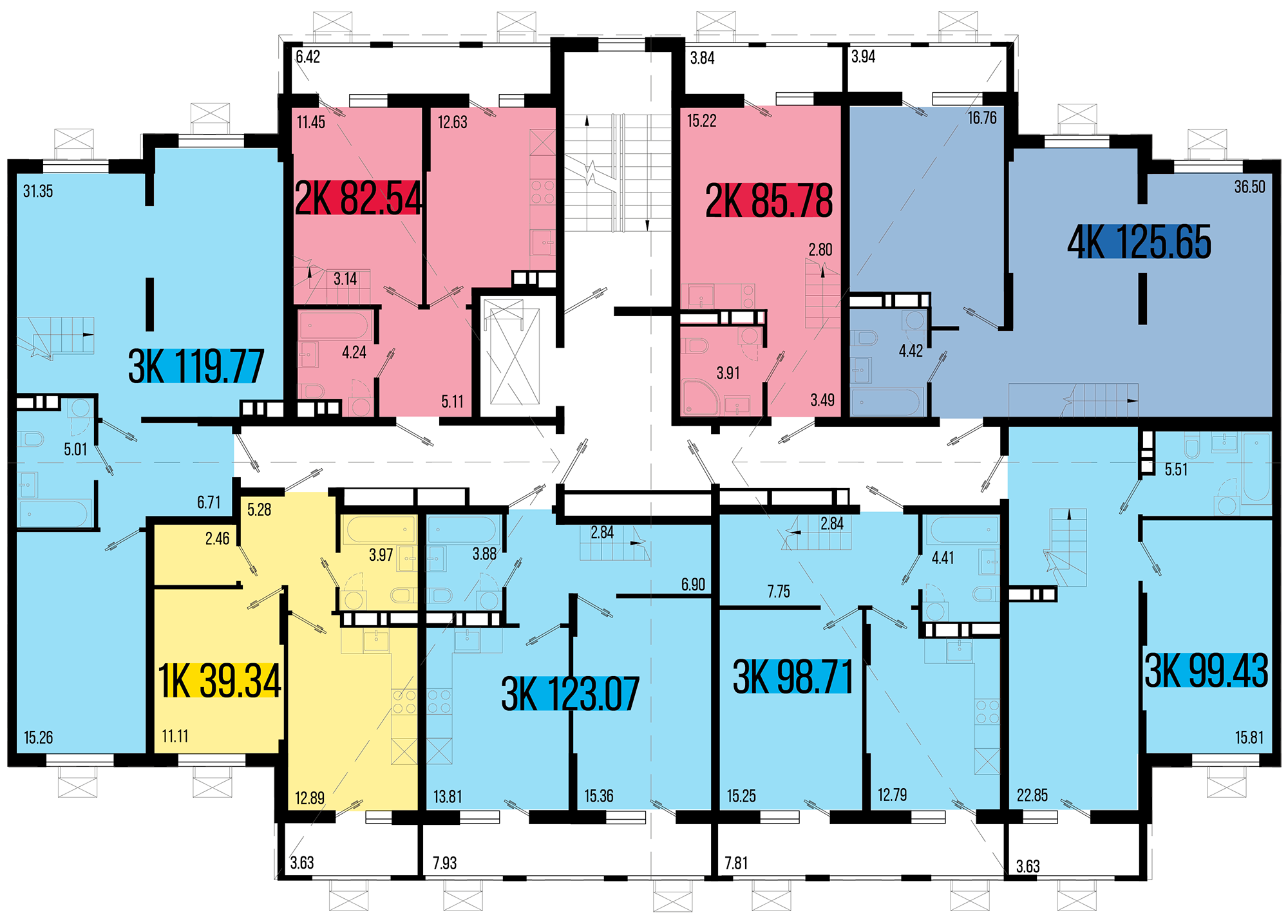 2-комнатная квартира №109 82,54 м2 от застройщика ГК ТОЧНО фото 5