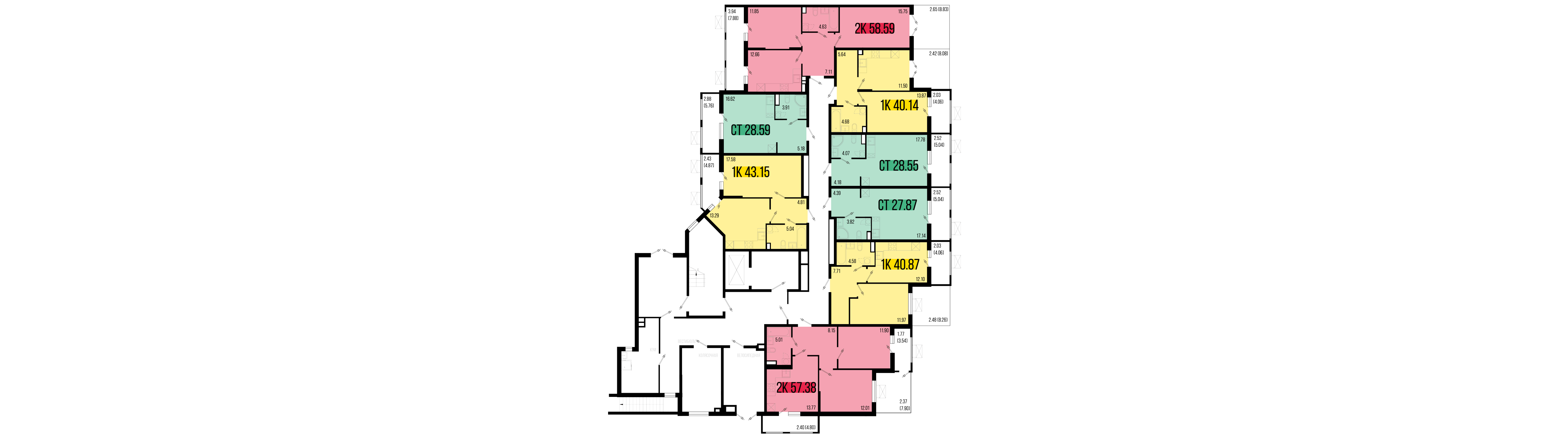 2-комнатная квартира №112 58,59 м2 от застройщика ГК ТОЧНО фото 5
