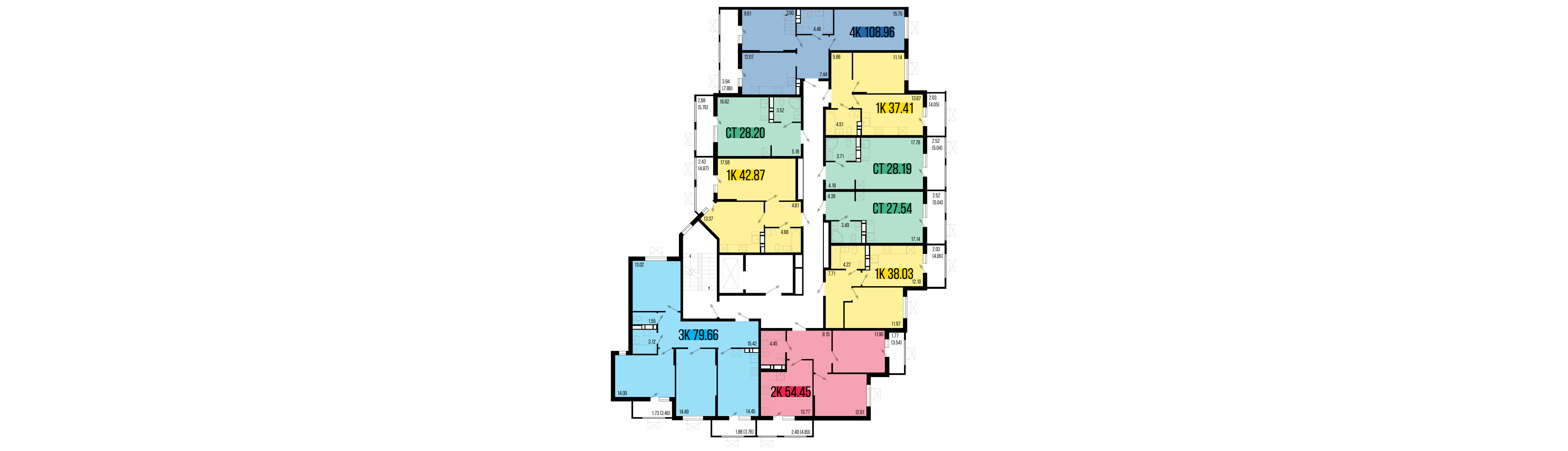 4-комнатная квартира №156 108,96 м2 от застройщика ГК ТОЧНО фото 5