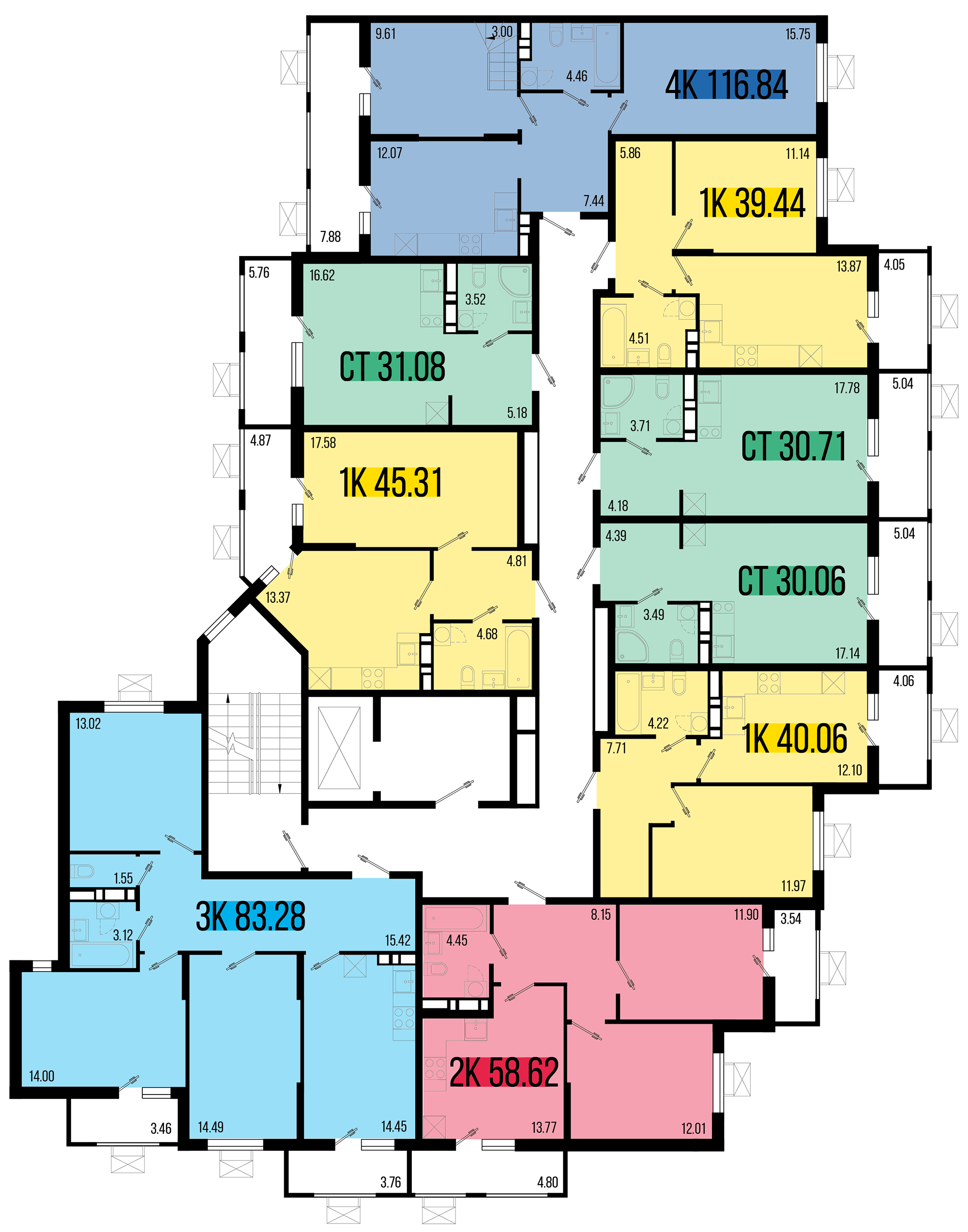 3-комнатная квартира №162 83,28 м2 от застройщика ГК ТОЧНО фото 5