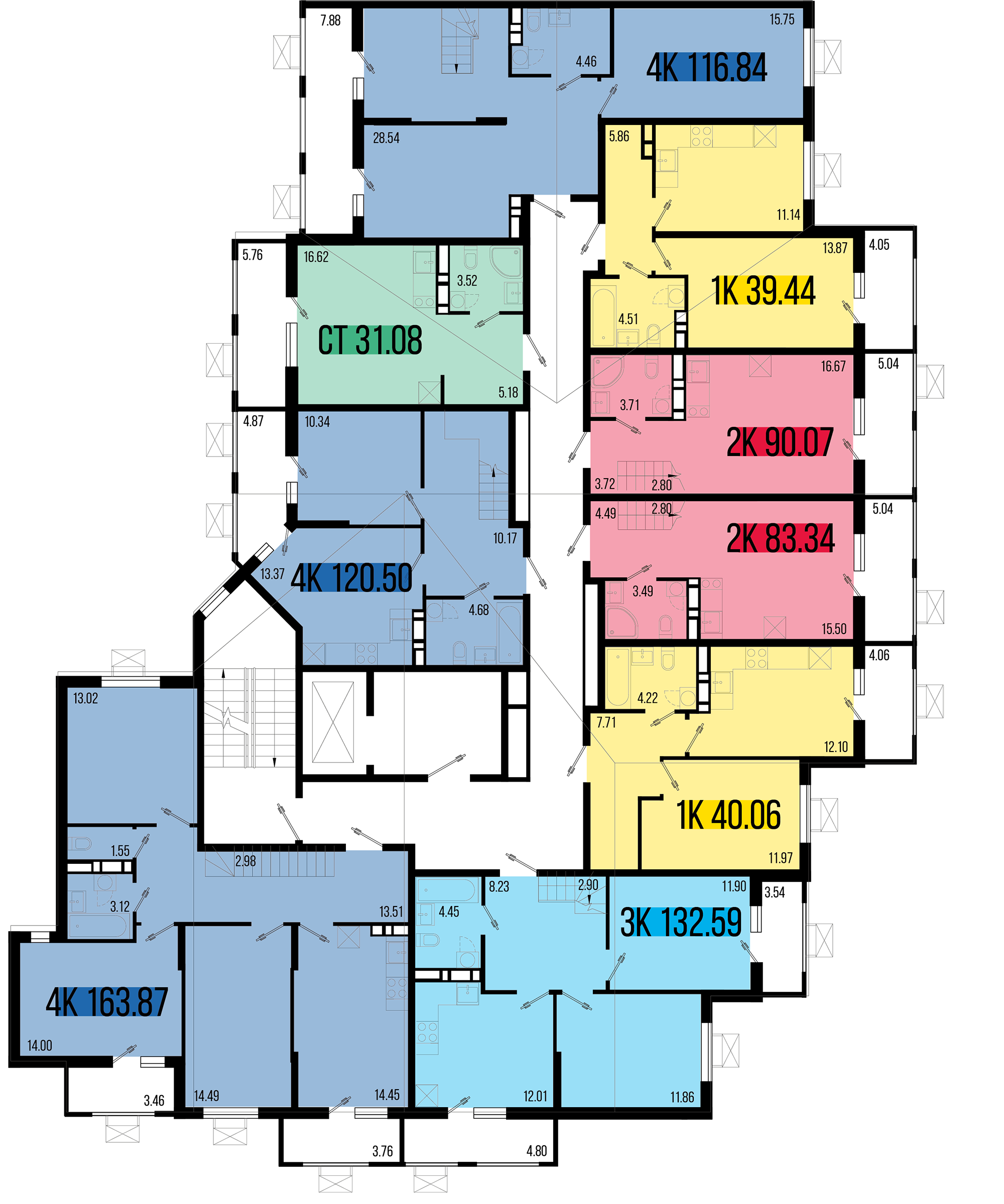 1-комнатная квартира №165 39,44 м2 от застройщика ГК ТОЧНО фото 5