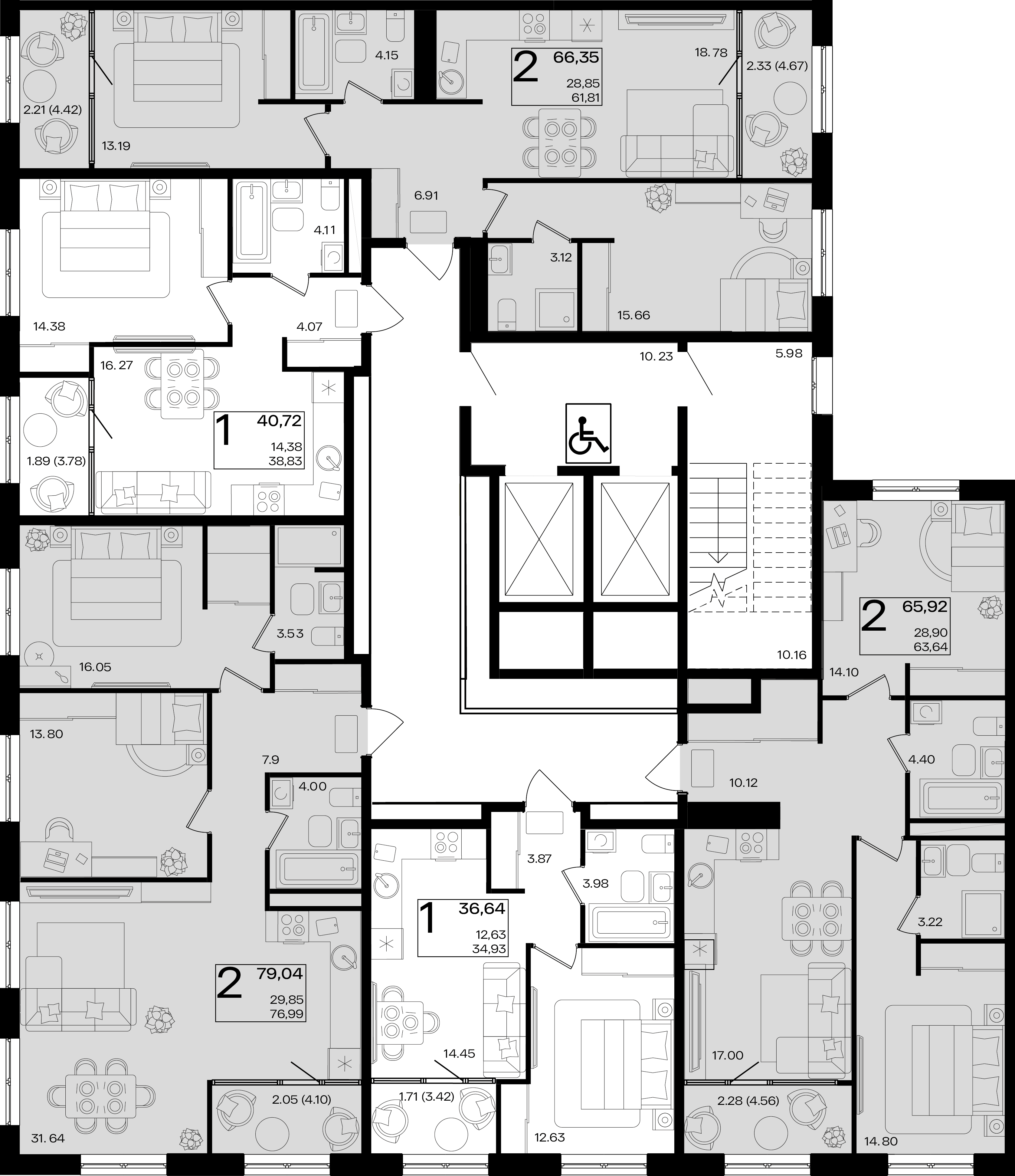 2-комнатная квартира №41 65,92 м2 от застройщика ГК ТОЧНО фото 3
