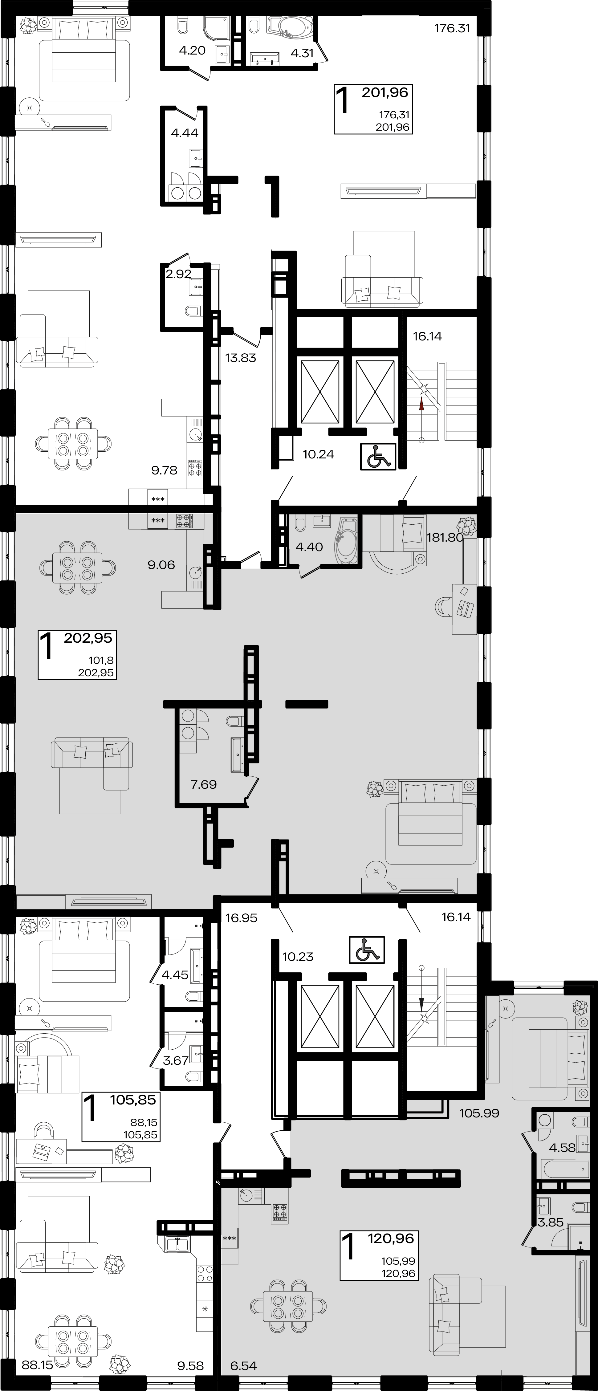 Пентхаус №152.1 202,95 м2 от застройщика ГК ТОЧНО фото 3