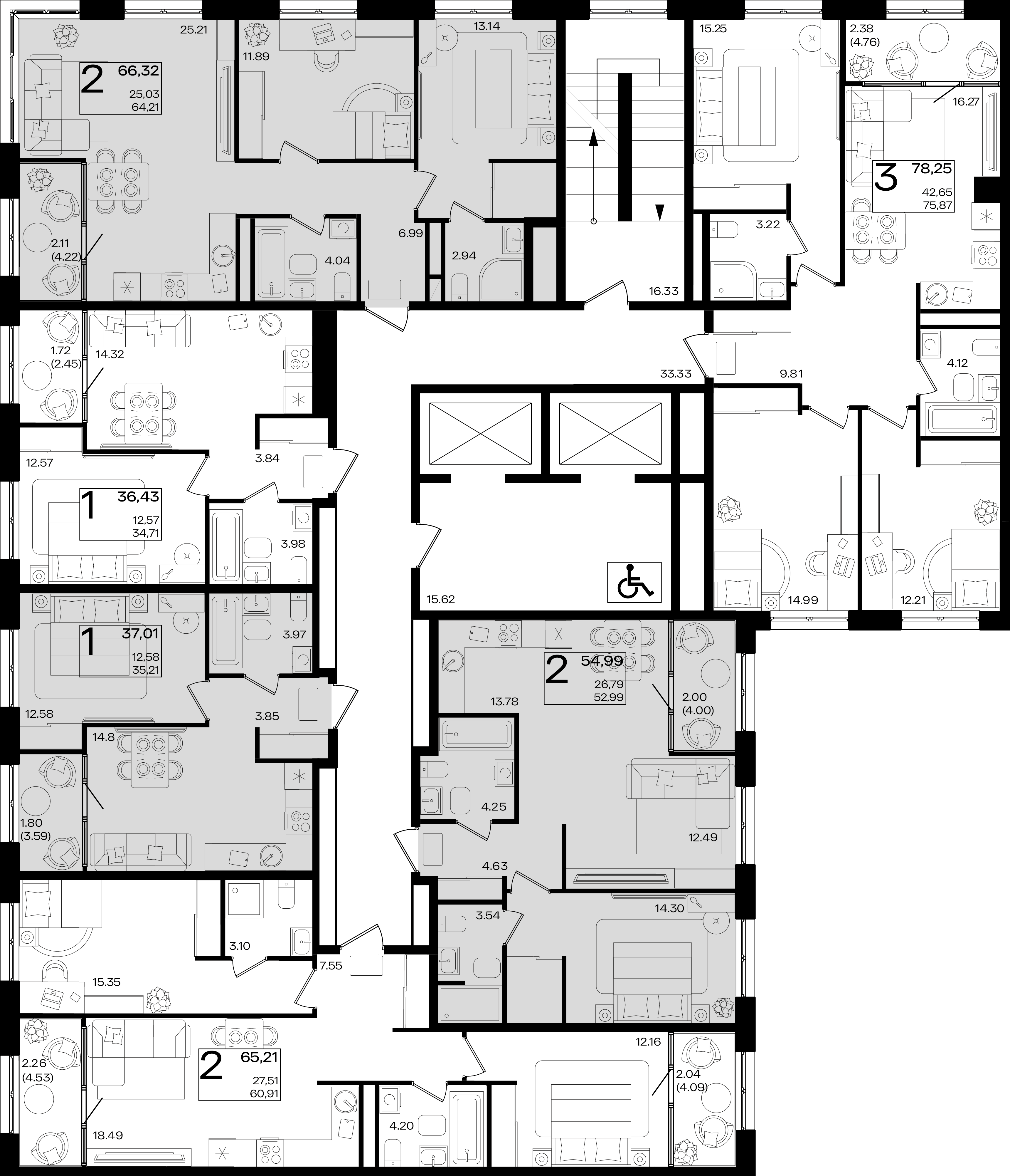 2-комнатная квартира №277 54,99 м2 от застройщика ГК ТОЧНО фото 3
