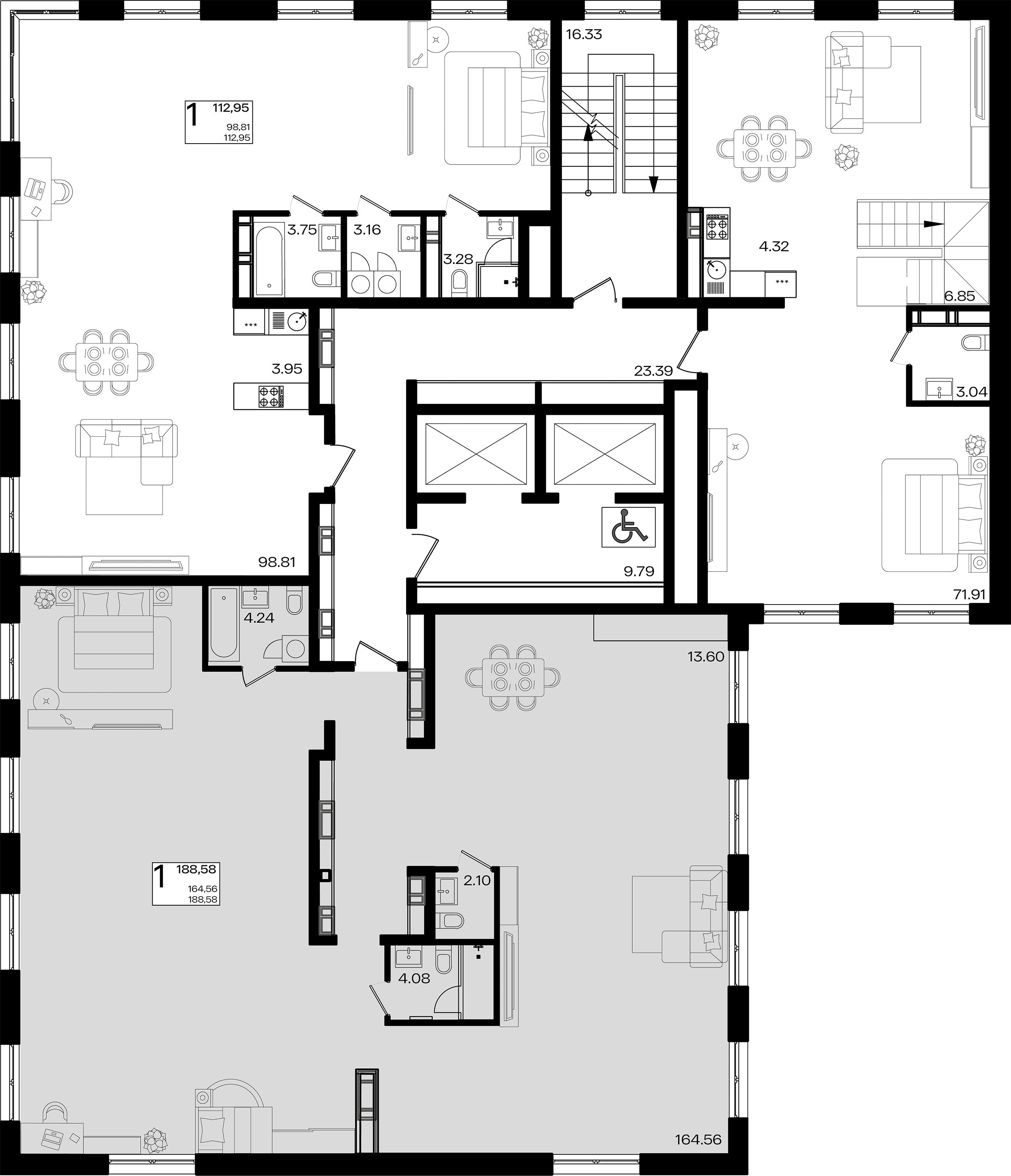 Пентхаус №313.1 112,95 м2 от застройщика ГК ТОЧНО фото 3