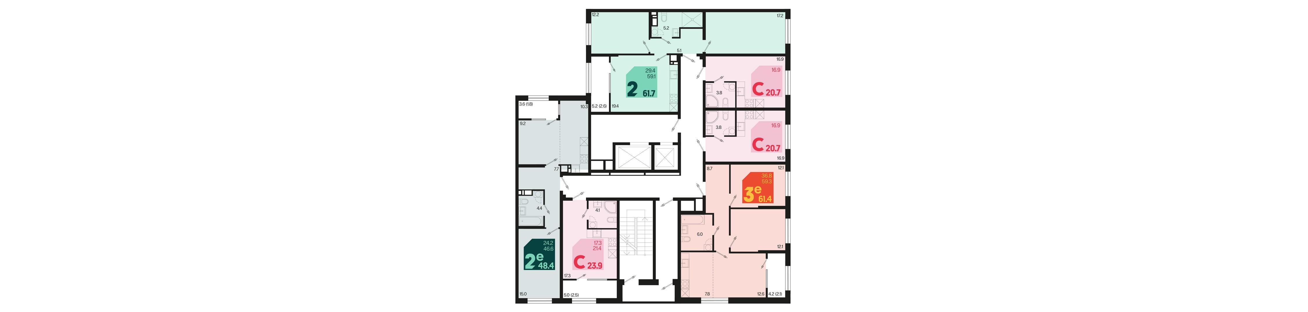 евро 2 к.кв. №153 48,4 м2 от застройщика ГК ТОЧНО фото 5