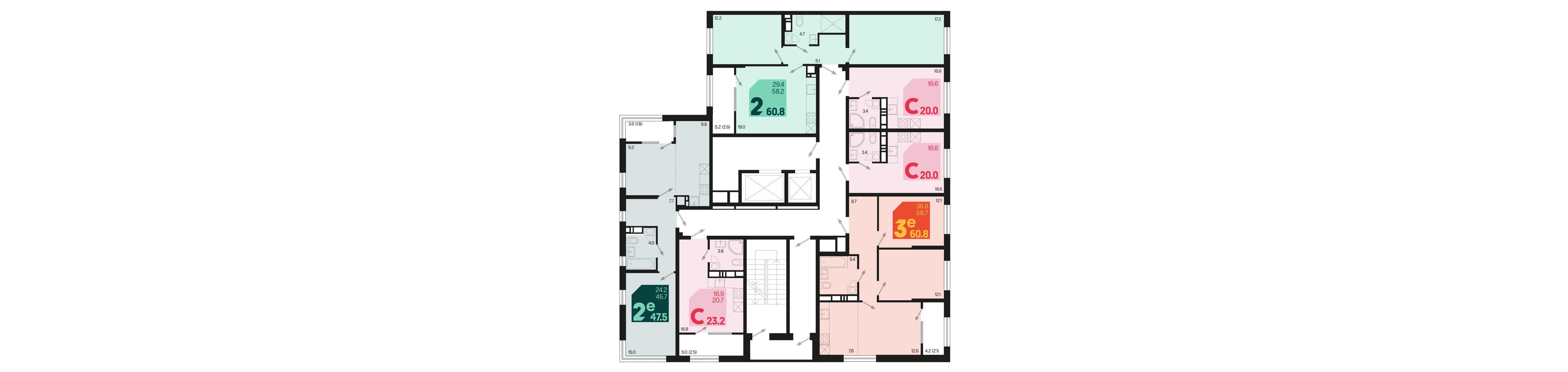 евро 2 к.кв. №237 47,5 м2 от застройщика ГК ТОЧНО фото 5