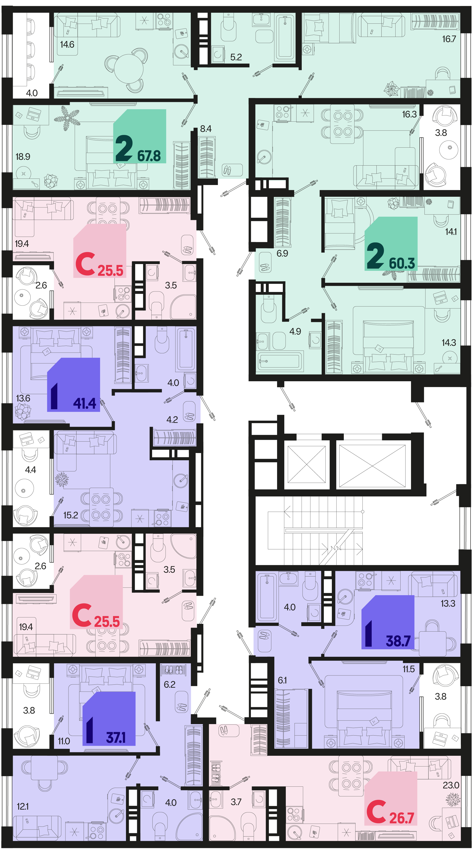 Студия №549 26,7 м2 от застройщика ГК ТОЧНО фото 5