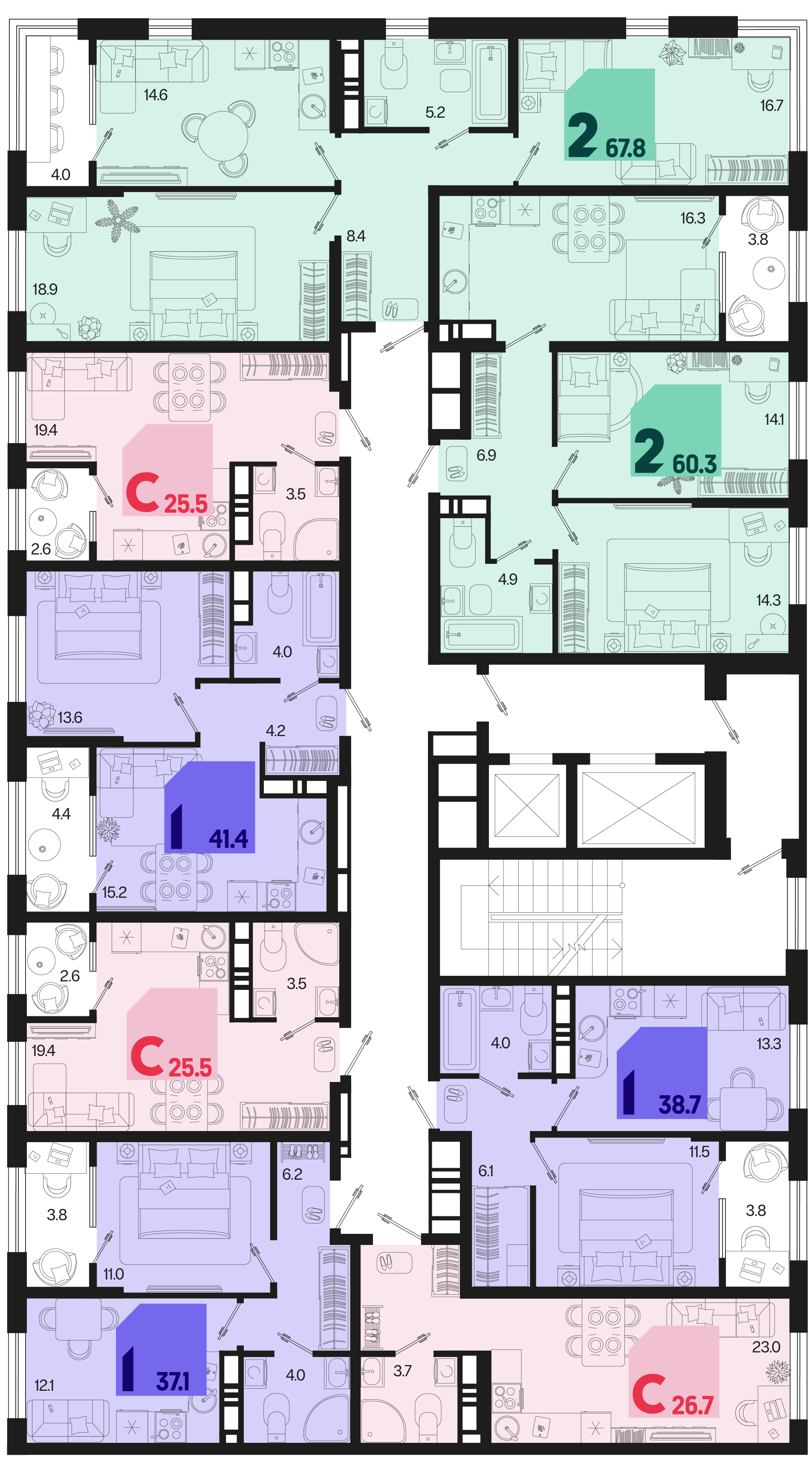 Студия №615 25,5 м2 от застройщика ГК ТОЧНО фото 5