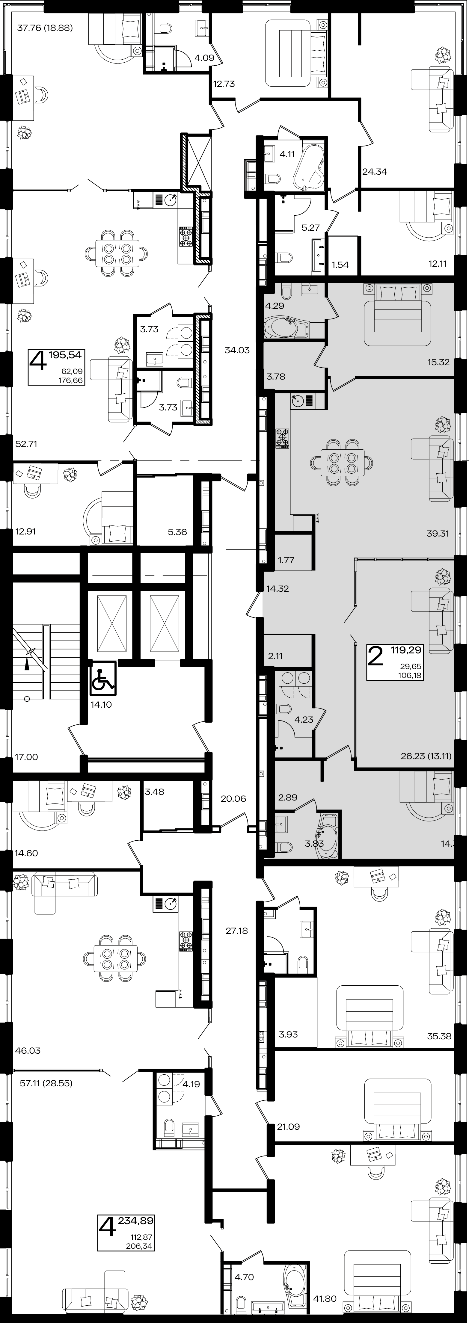 Пентхаус №203.1 234,89 м2 от застройщика ГК ТОЧНО фото 3
