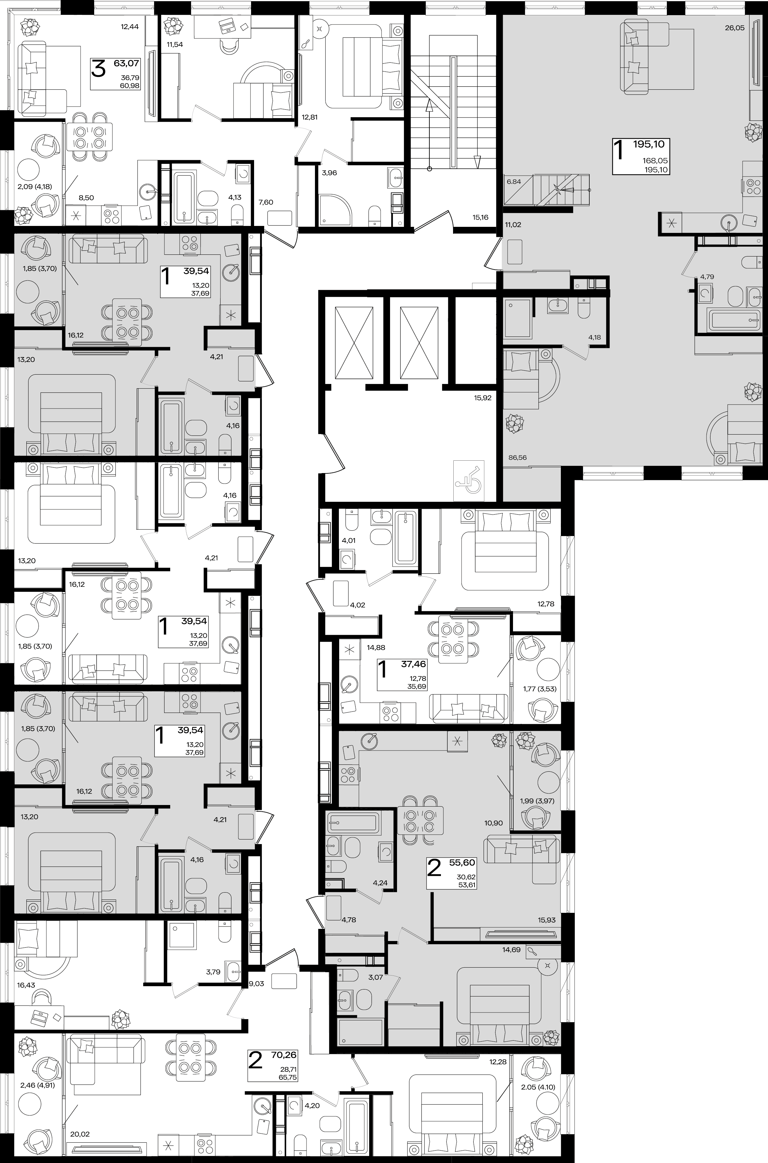 2-комнатная квартира №359.1 55,6 м2 от застройщика ГК ТОЧНО фото 3