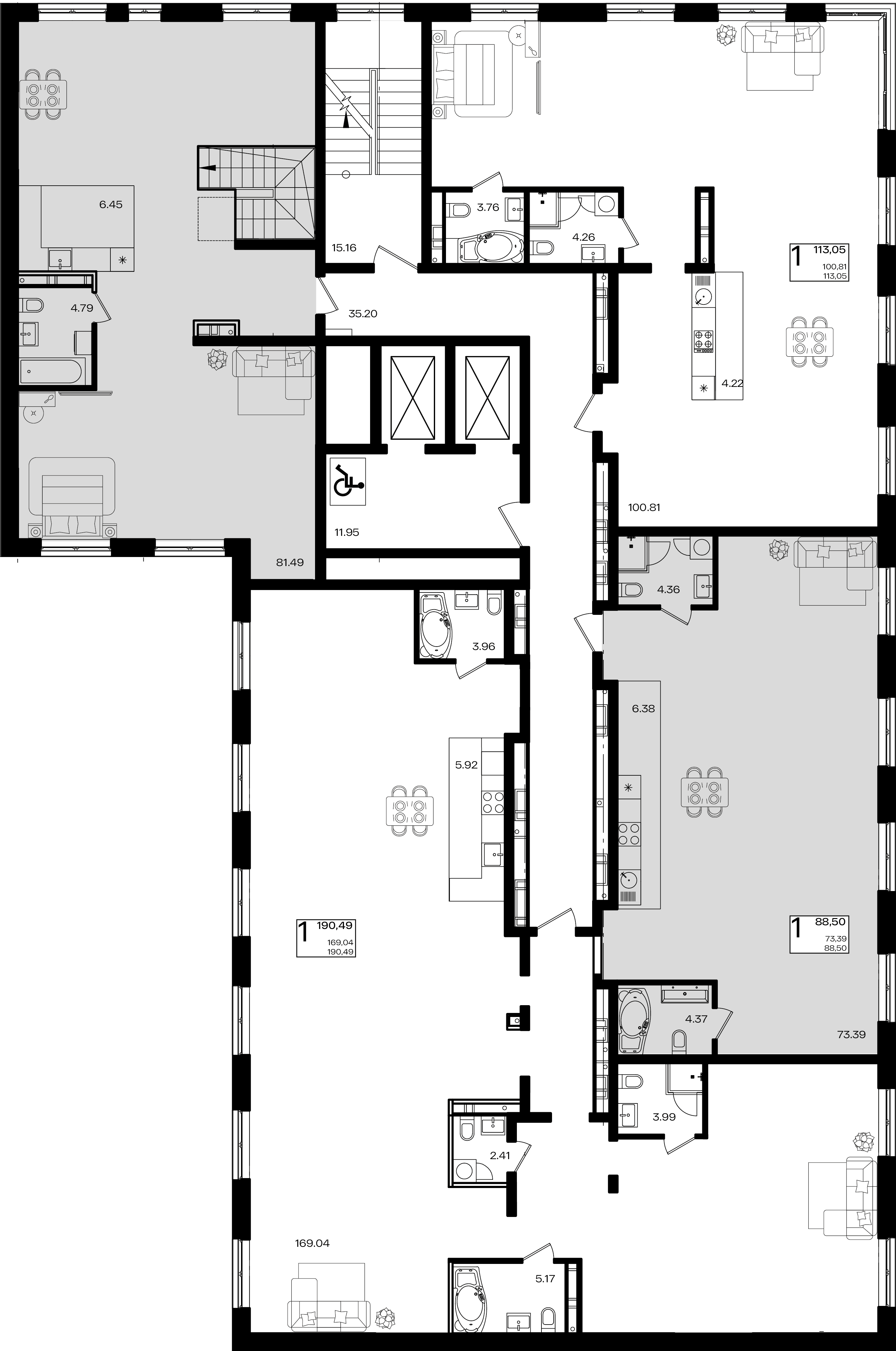 Пентхаус №463.1 190,49 м2 от застройщика ГК ТОЧНО фото 3