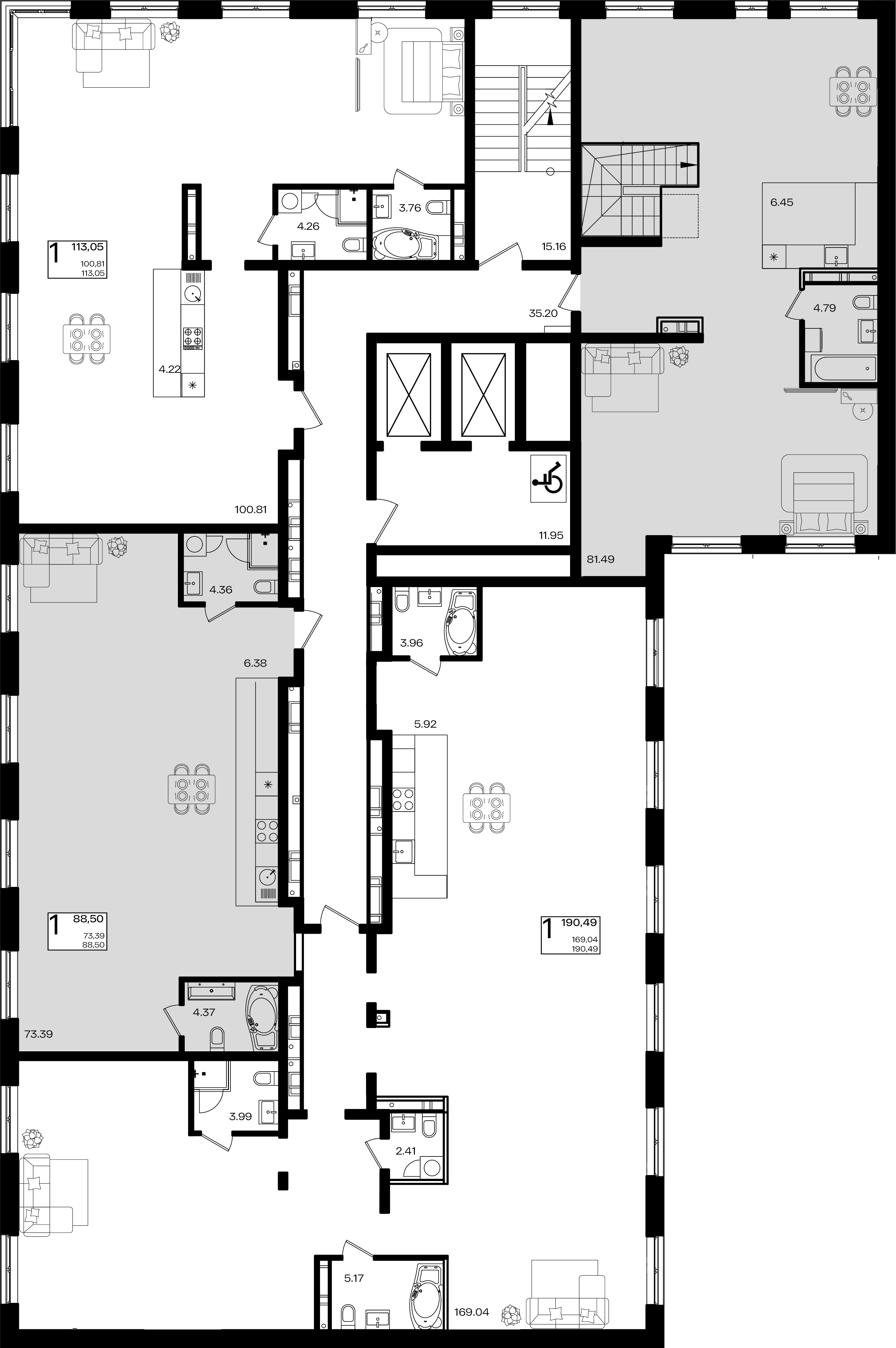 Пентхаус №715.1 190,49 м2 от застройщика ГК ТОЧНО фото 3
