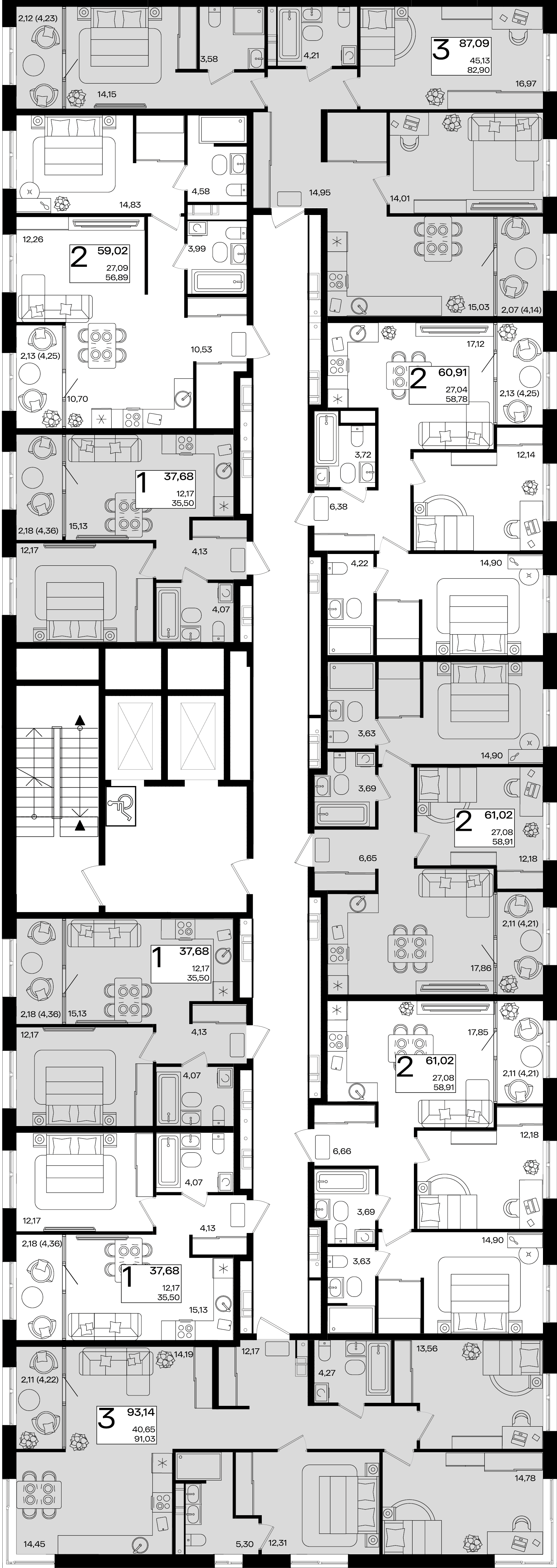 1-комнатная квартира №811 37,68 м2 от застройщика ГК ТОЧНО фото 3