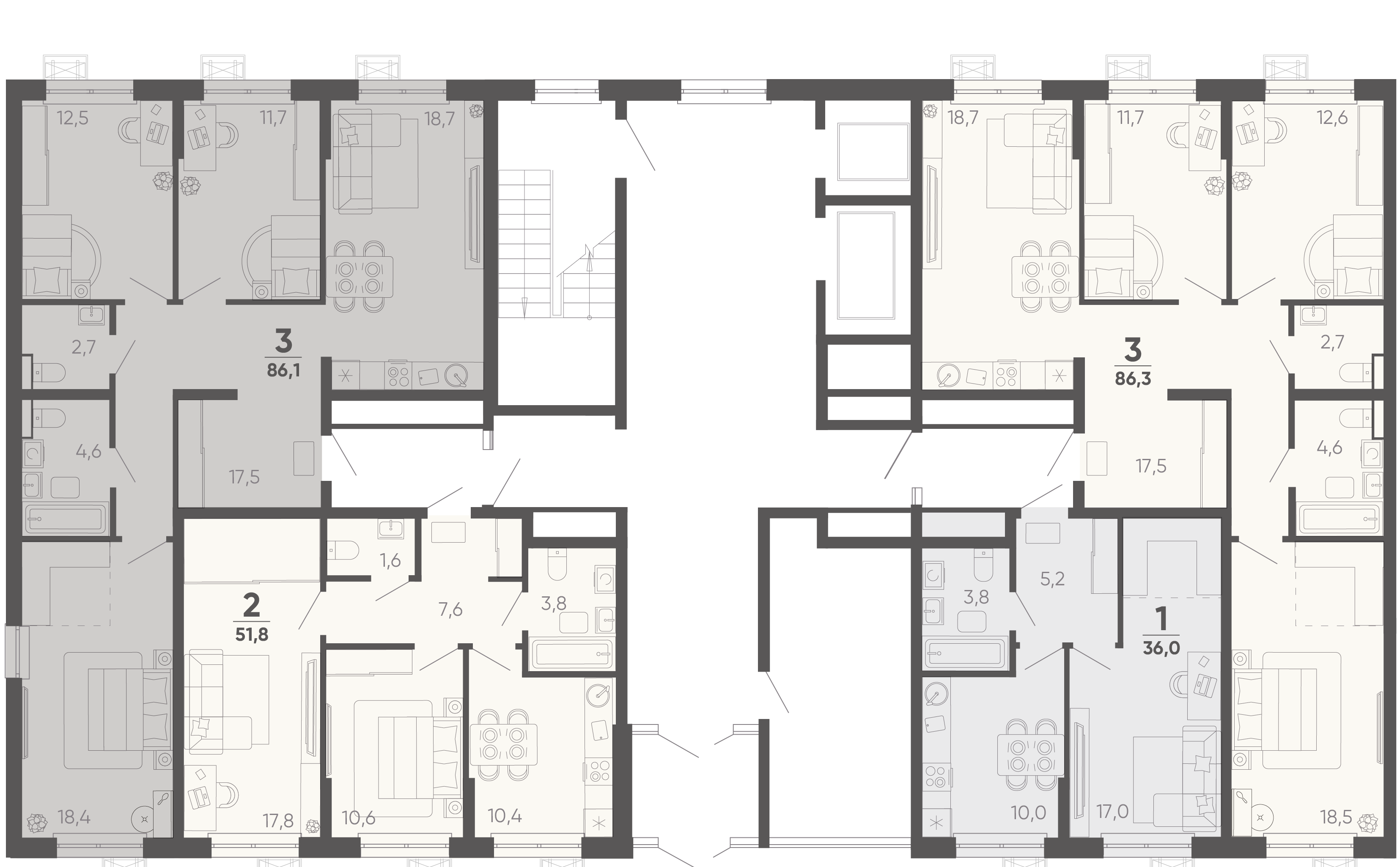 1-комнатная квартира №2 36 м2 от застройщика ГК ТОЧНО фото 4