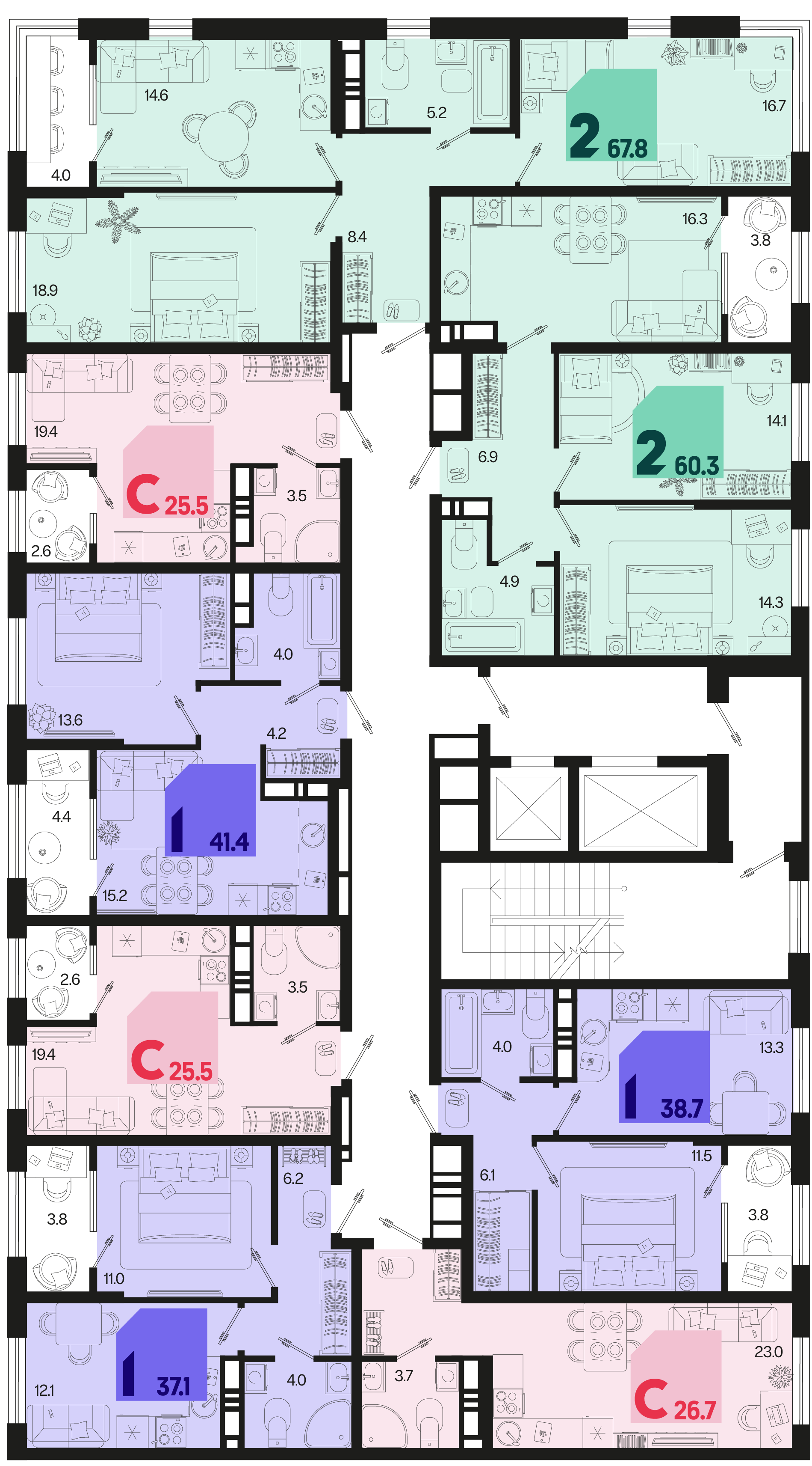 Студия №295 26,7 м2 от застройщика ГК ТОЧНО фото 5
