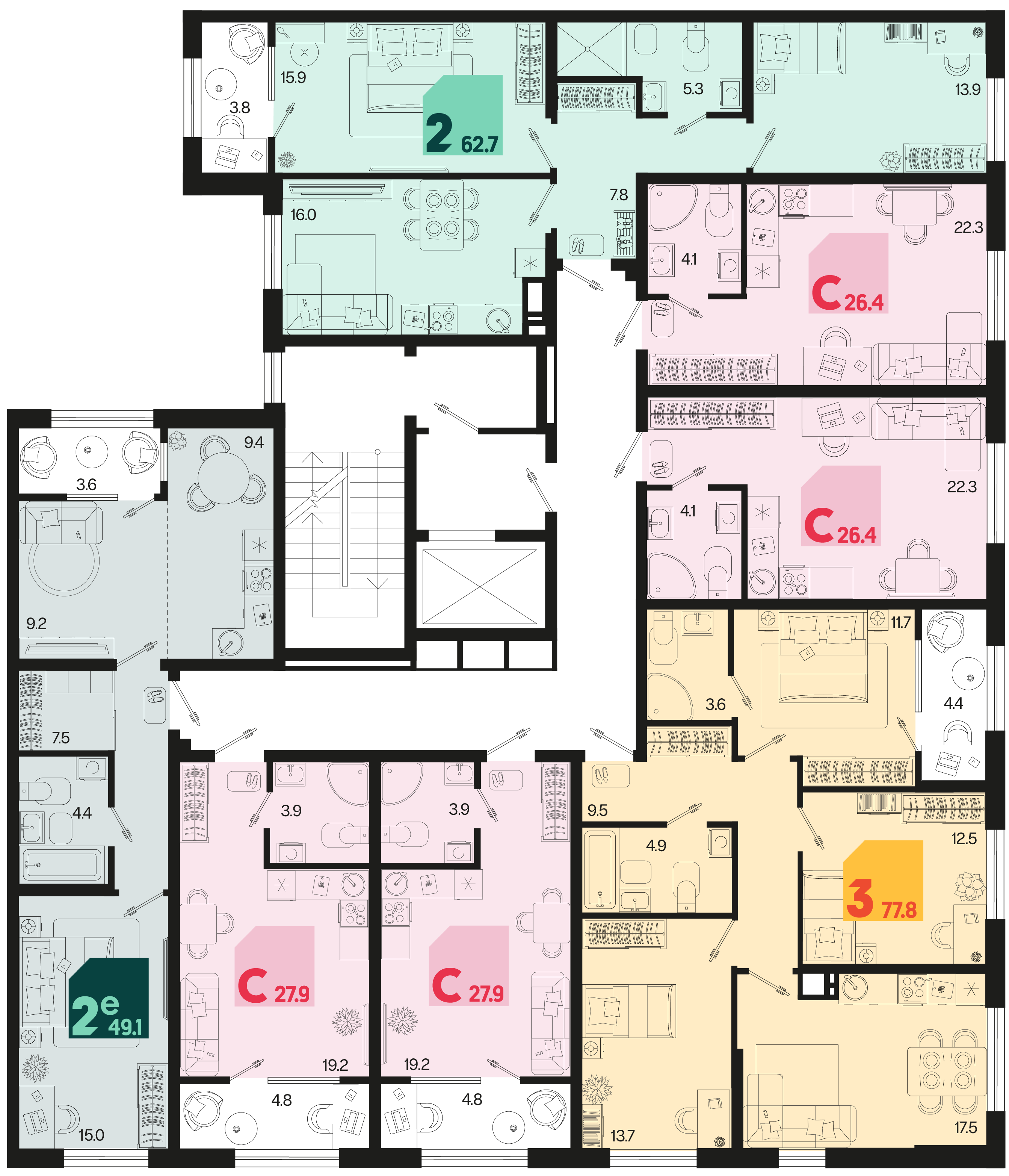Студия №349 26,4 м2 от застройщика ГК ТОЧНО фото 5