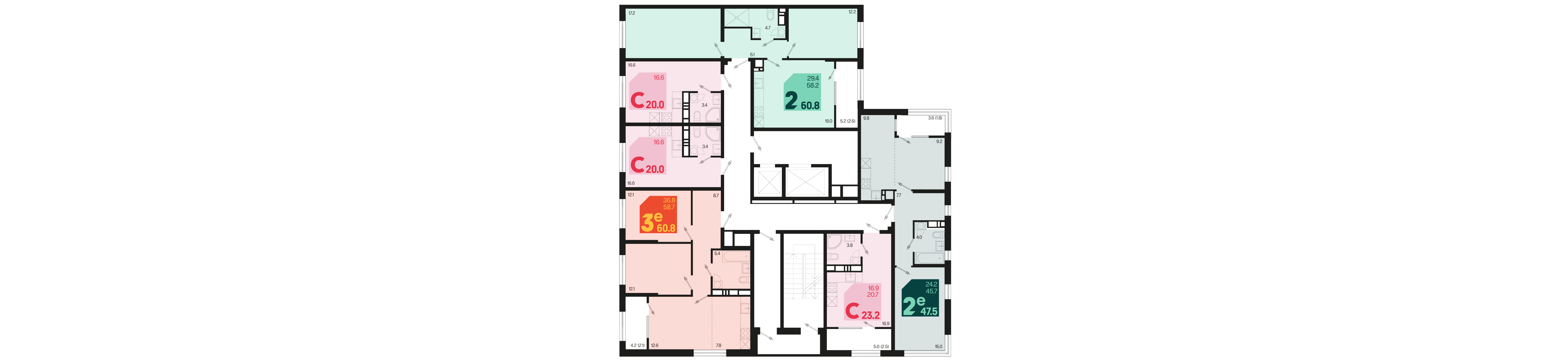 евро 2 к.кв. №579 47,5 м2 от застройщика ГК ТОЧНО фото 5
